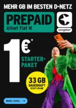 REWE Congstar: STARTER-PAKET F&Uuml;R 1 &euro;! - bis 12.07.2026