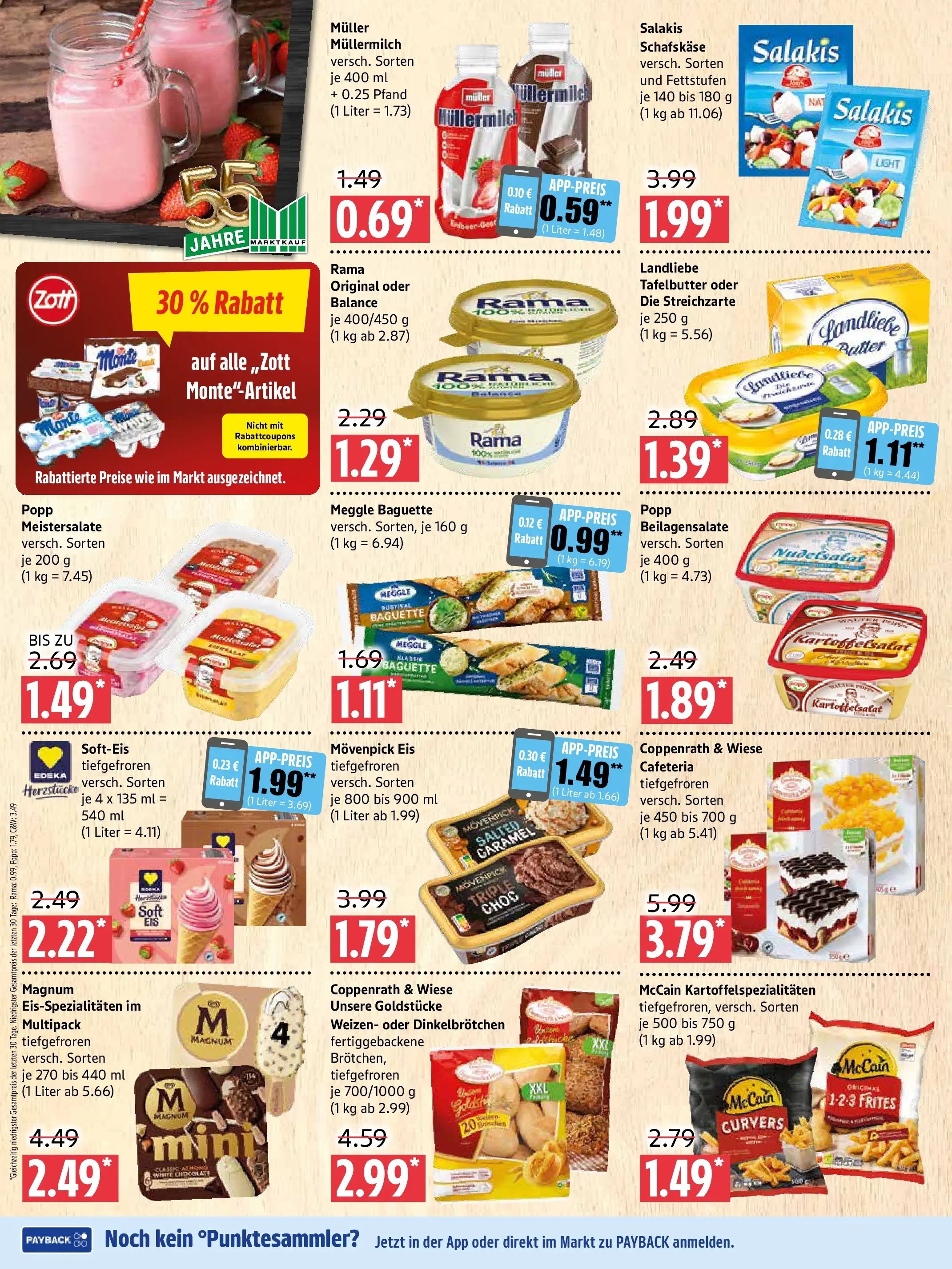 Marktkauf Prospekt Prenzlau (ab 22.06.2026) » Angebote online | Seite: 4 | Produkte: Rama, Müllermilch, Eis, Schafskase