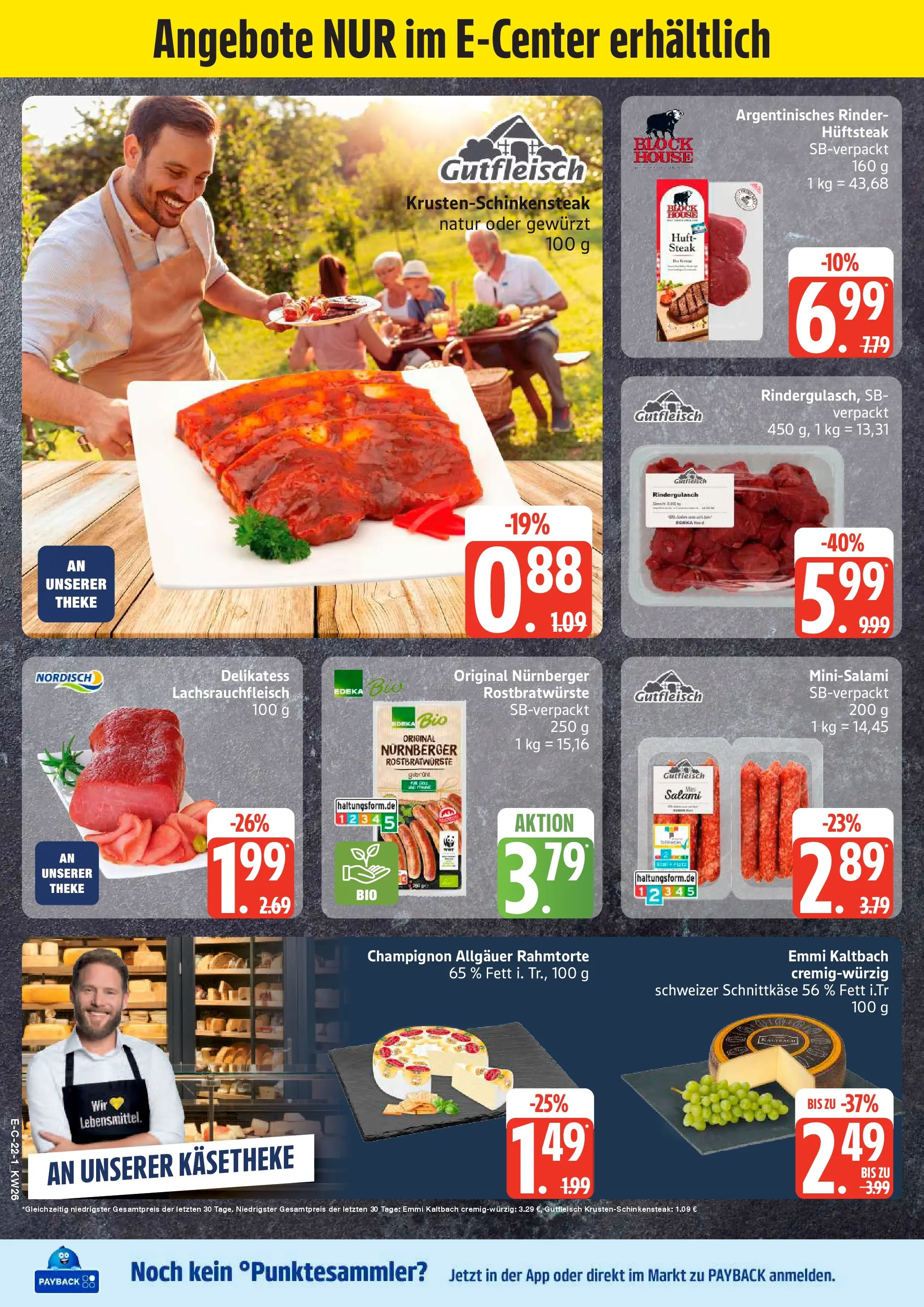 Edeka prospekt Bremervörde (ab 22.06.2026) » Angebote Online | Seite: 27 | Produkte: Rindergulasch, Theke, Steak