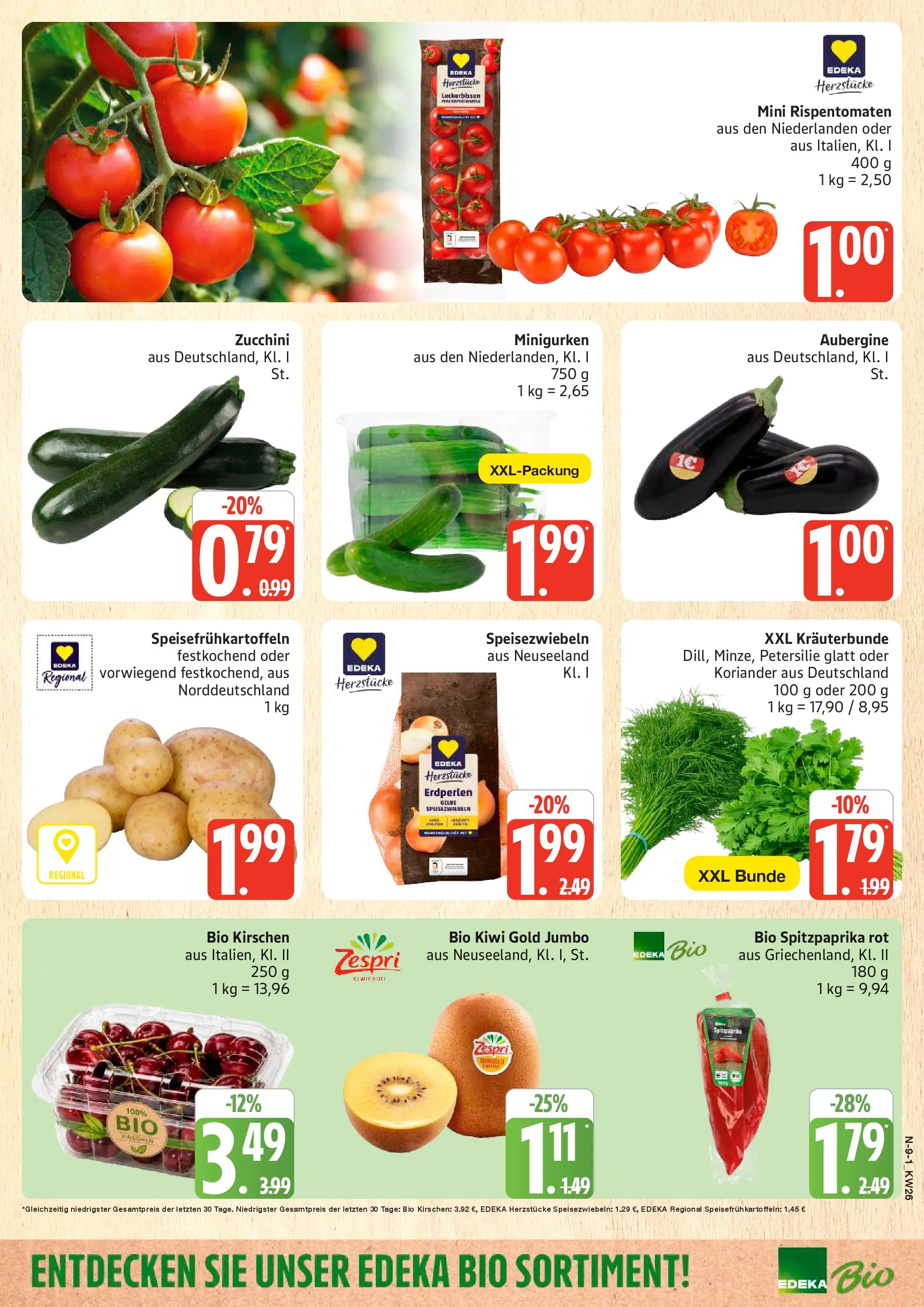 Edeka prospekt Schleswig (ab 22.06.2026) » Angebote Online | Seite: 9 | Produkte: Kartoffeln, Aubergine, Zucchini, Kiwi