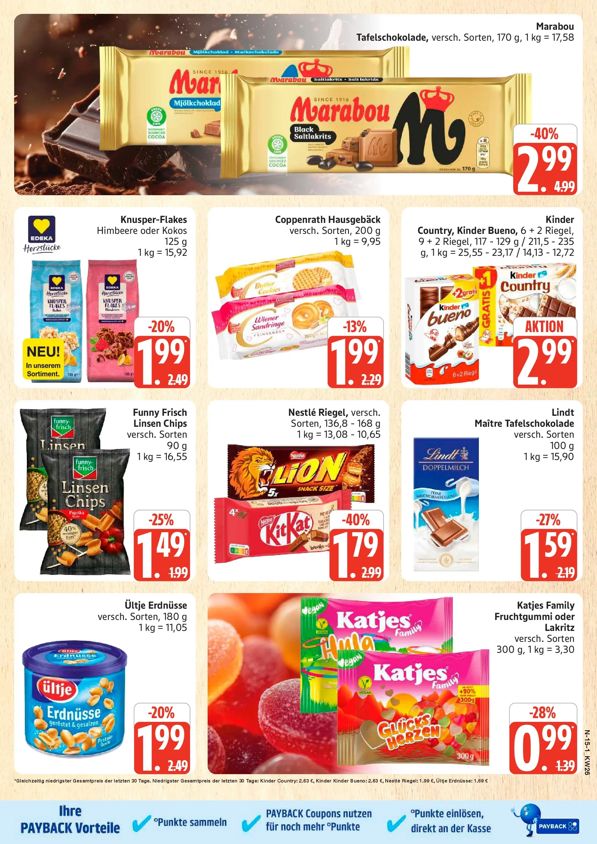 Edeka prospekt Schleswig (ab 22.06.2026) » Angebote Online | Seite: 15 | Produkte: Butter, Katjes, Kinder bueno, Paprika