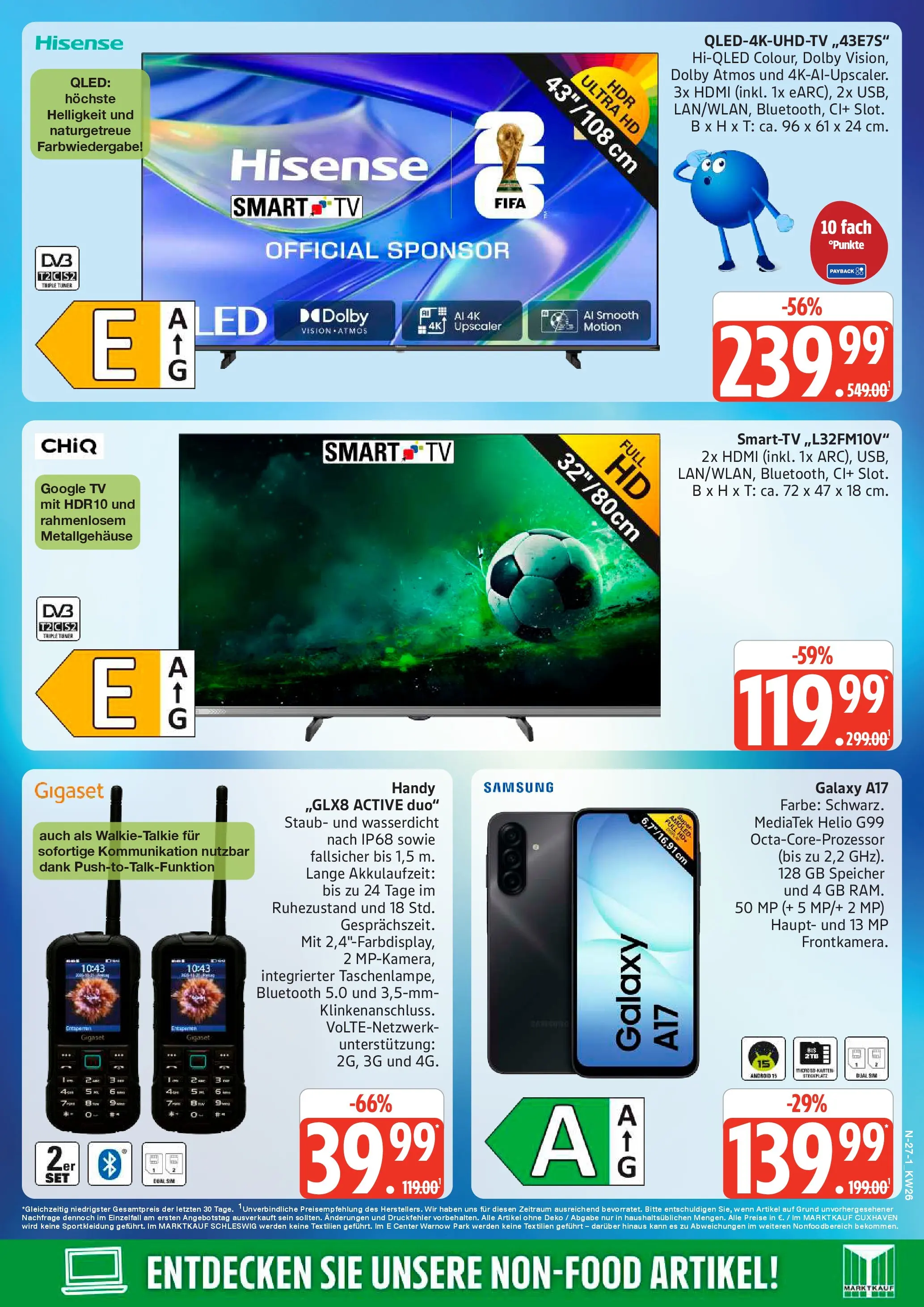Edeka prospekt Schleswig (ab 22.06.2026) » Angebote Online | Seite: 27 | Produkte: Hisense, Samsung, Smart TV, TV