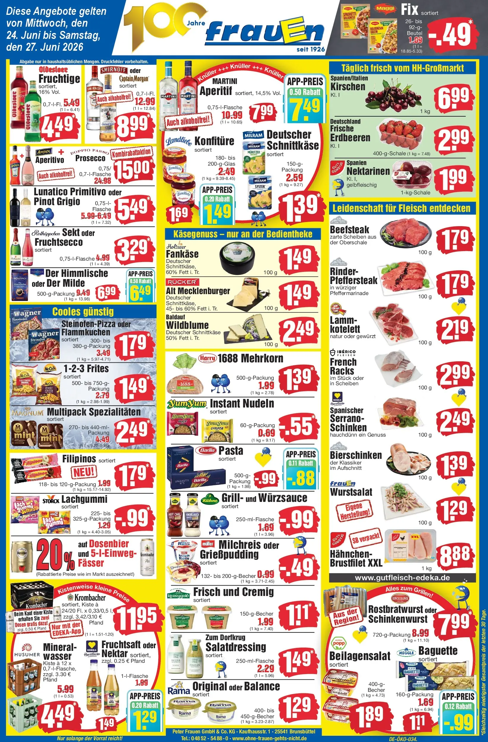 Edeka prospekt Heide (ab 24.06.2026) » Angebote Online | Seite: 1 | Produkte: Nektarinen, Dosenbier, Oldesloer, Wasser