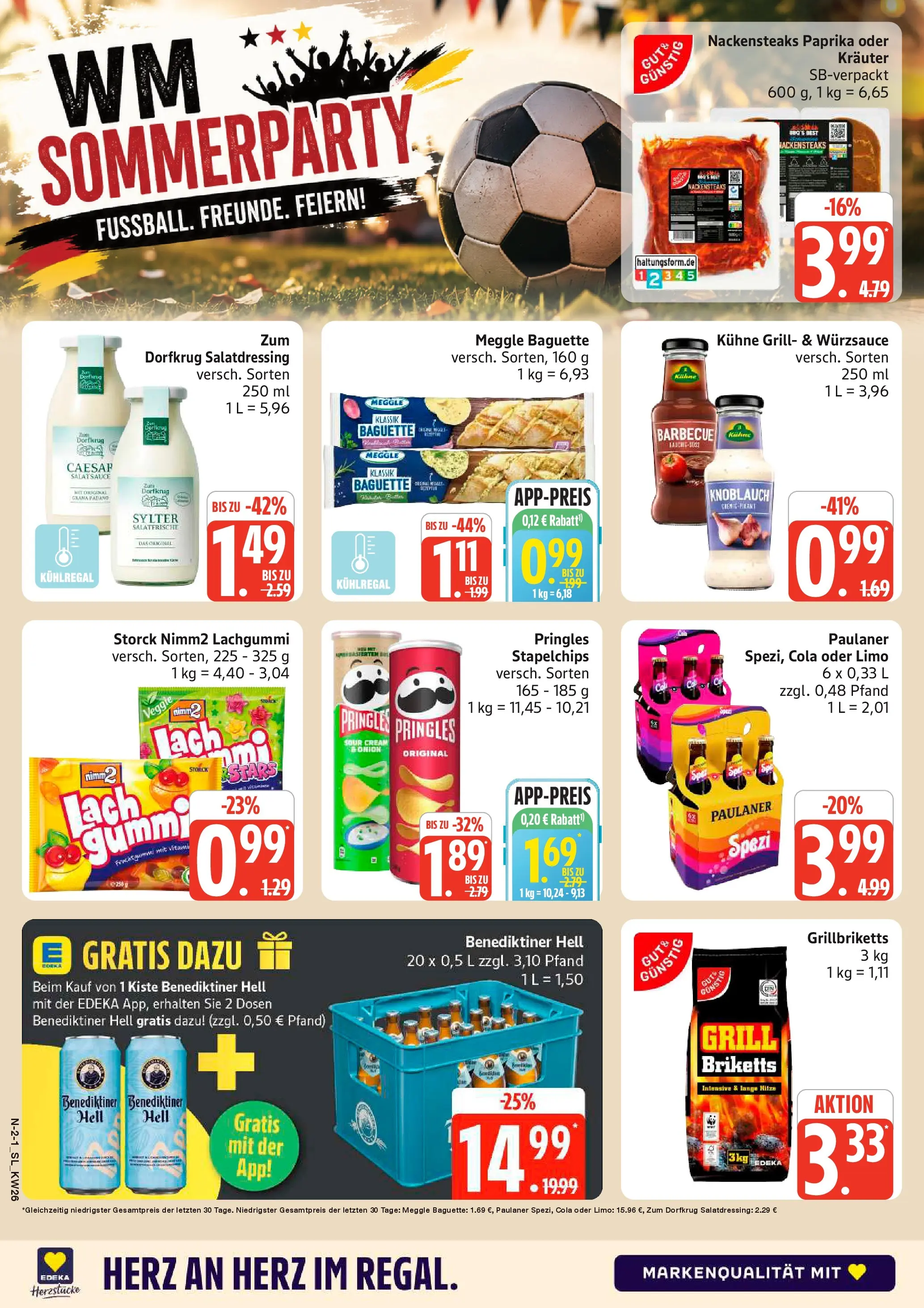 Edeka prospekt Schleswig (ab 22.06.2026) » Angebote Online | Seite: 2 | Produkte: Grill, Baguette, Paprika, Pringles