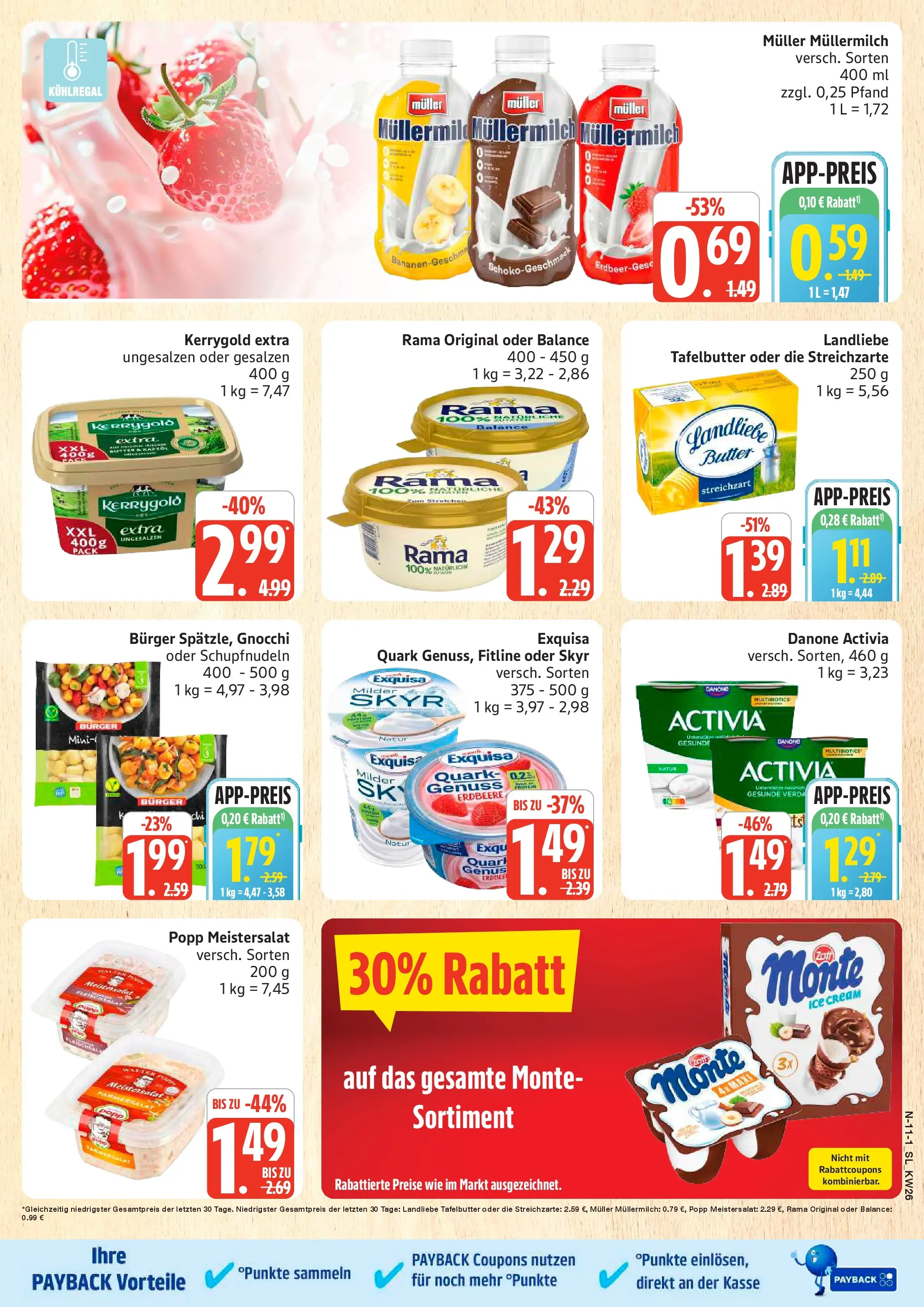 Edeka prospekt Schleswig (ab 22.06.2026) » Angebote Online | Seite: 11 | Produkte: Activia, Danone activia, Butter, Rapsöl