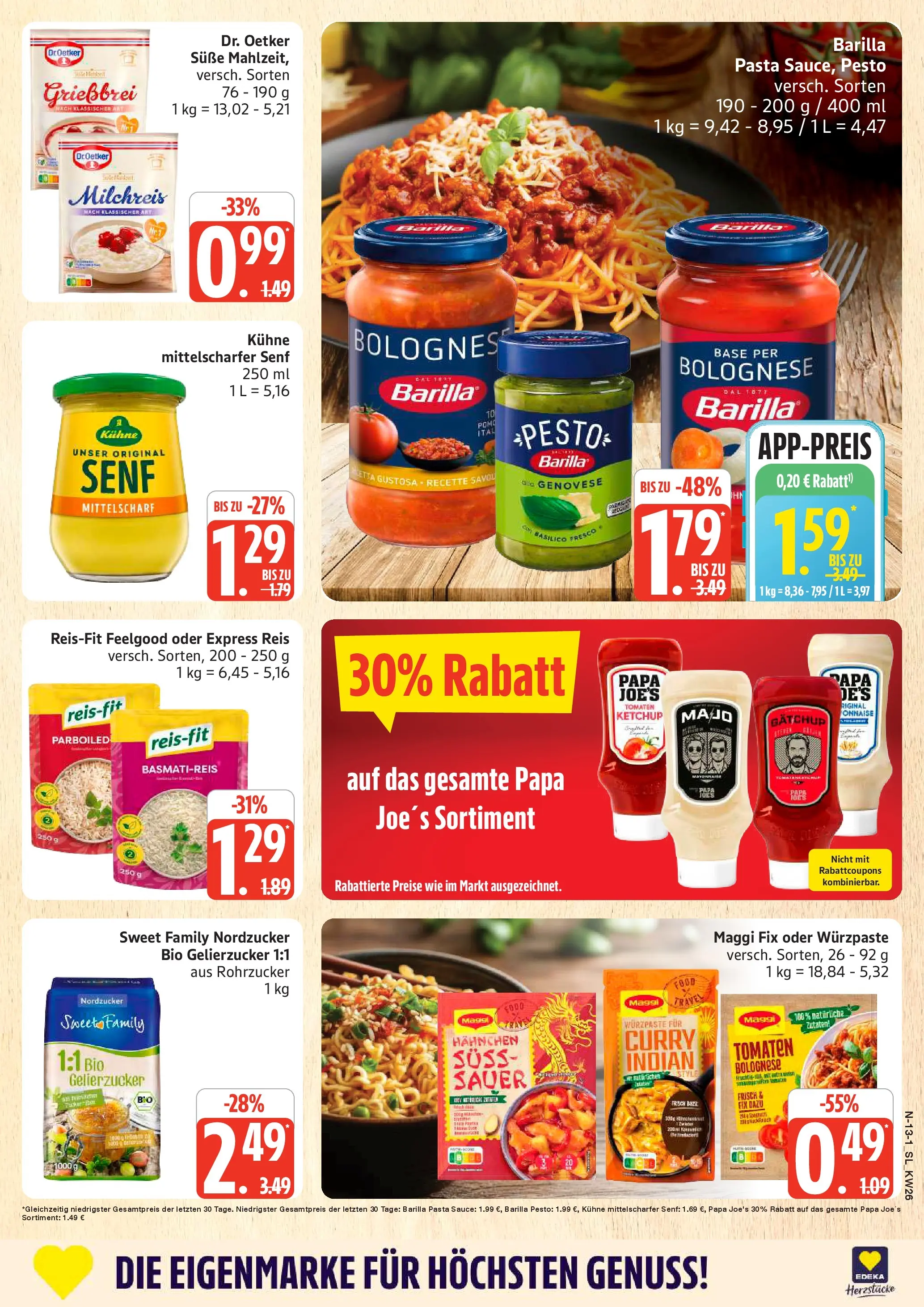 Edeka prospekt Schleswig (ab 22.06.2026) » Angebote Online | Seite: 13 | Produkte: Basmatireis, Barilla, Reis, Ketchup