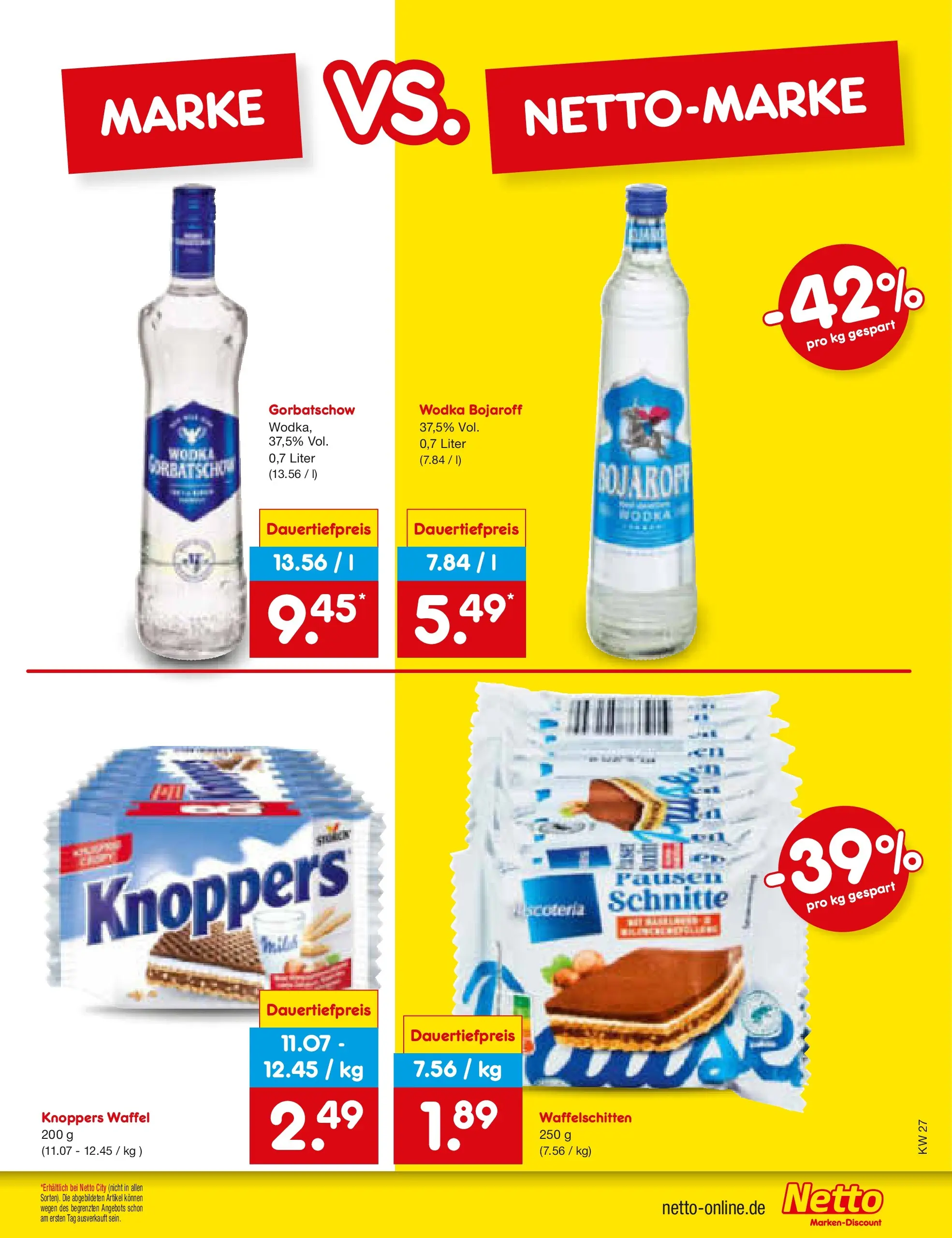 Netto Marken-Discount Prospekt Metten (ab 29.06.2026) » Angebote | Seite: 61 | Produkte: Knoppers, Wodka