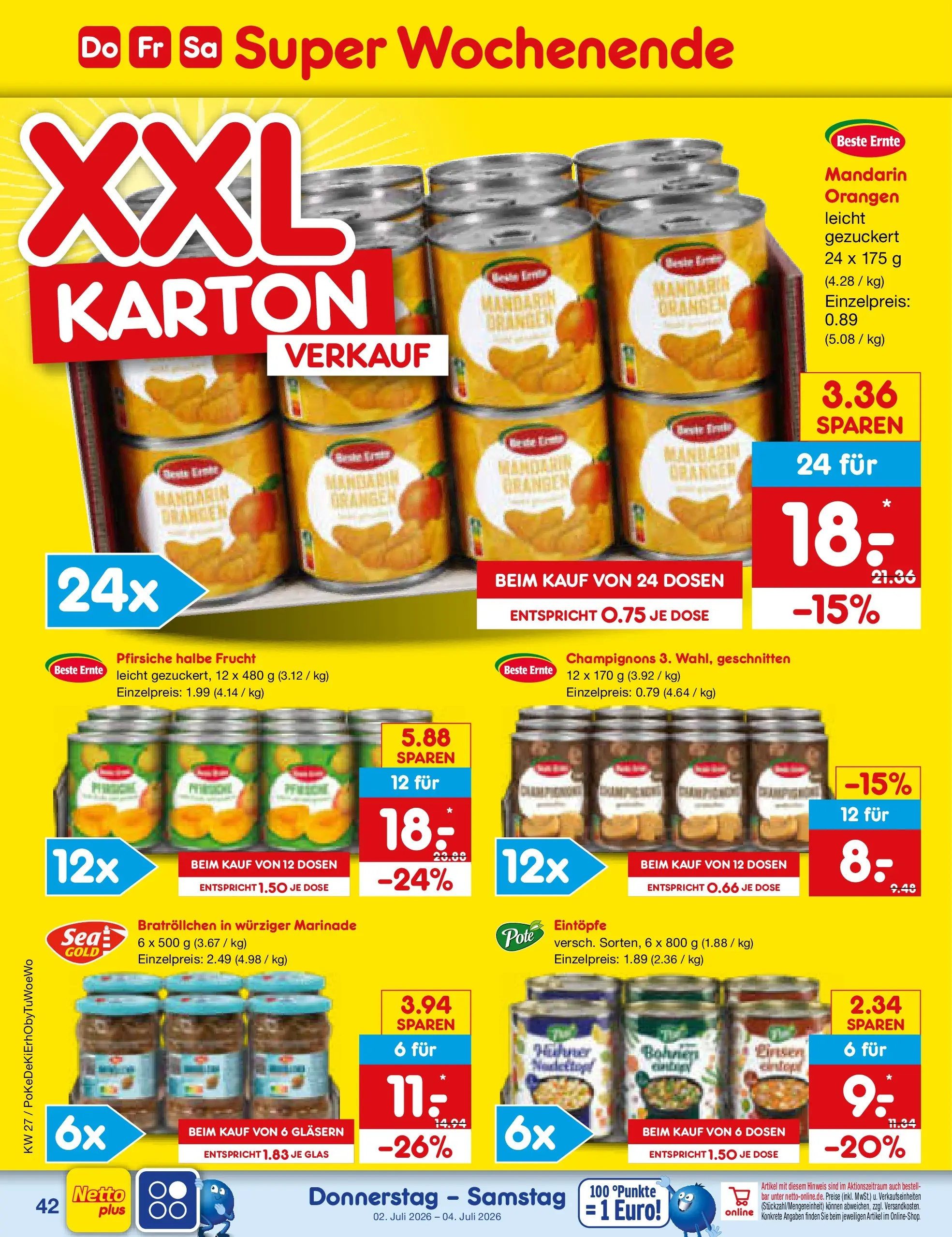 Netto Marken-Discount Prospekt Metten (ab 29.06.2026) » Angebote | Seite: 62 | Produkte: Orangen, Champignons