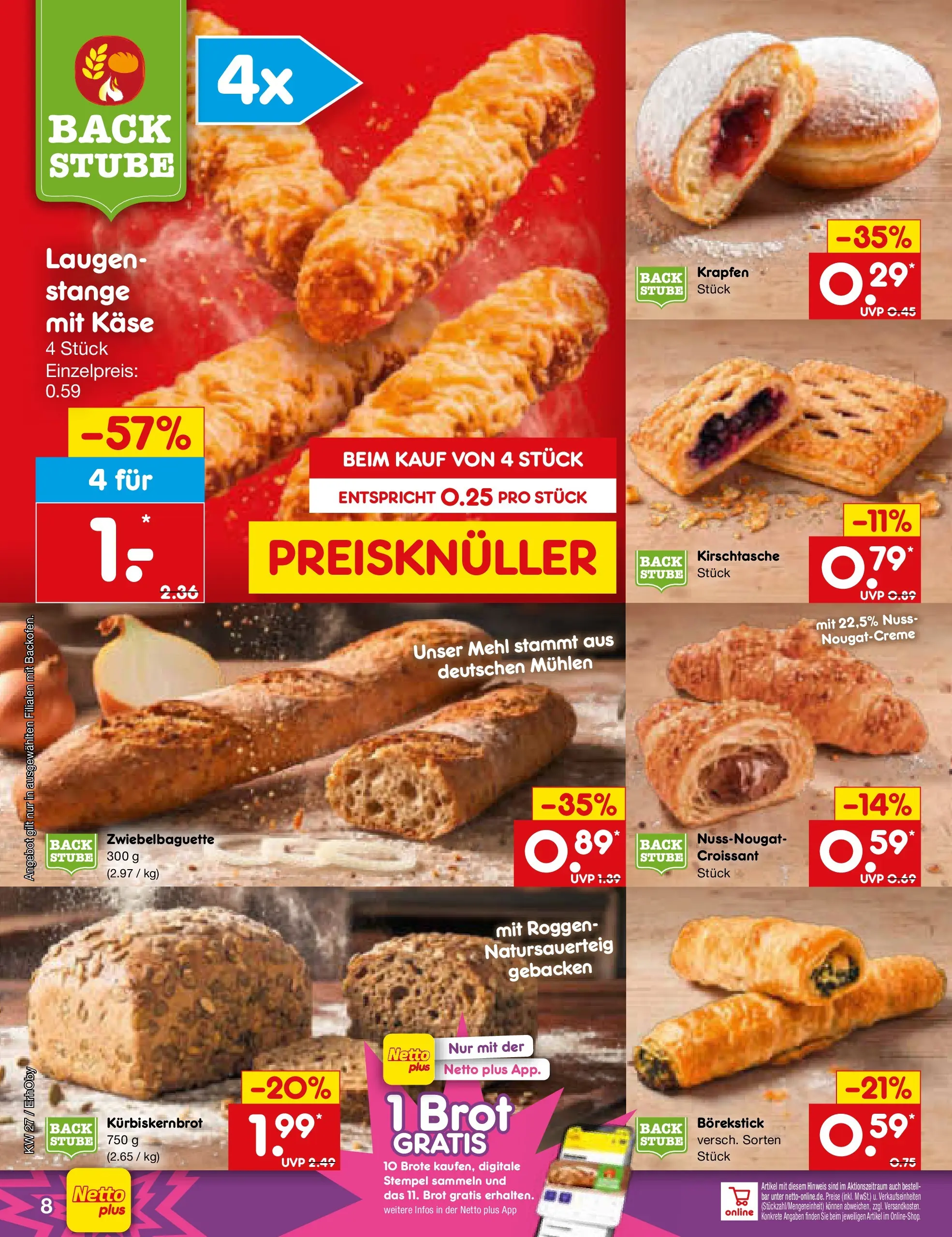 Netto Marken-Discount Prospekt Metten (ab 29.06.2026) » Angebote | Seite: 10 | Produkte: Mehl, Käse, Croissant, Brot