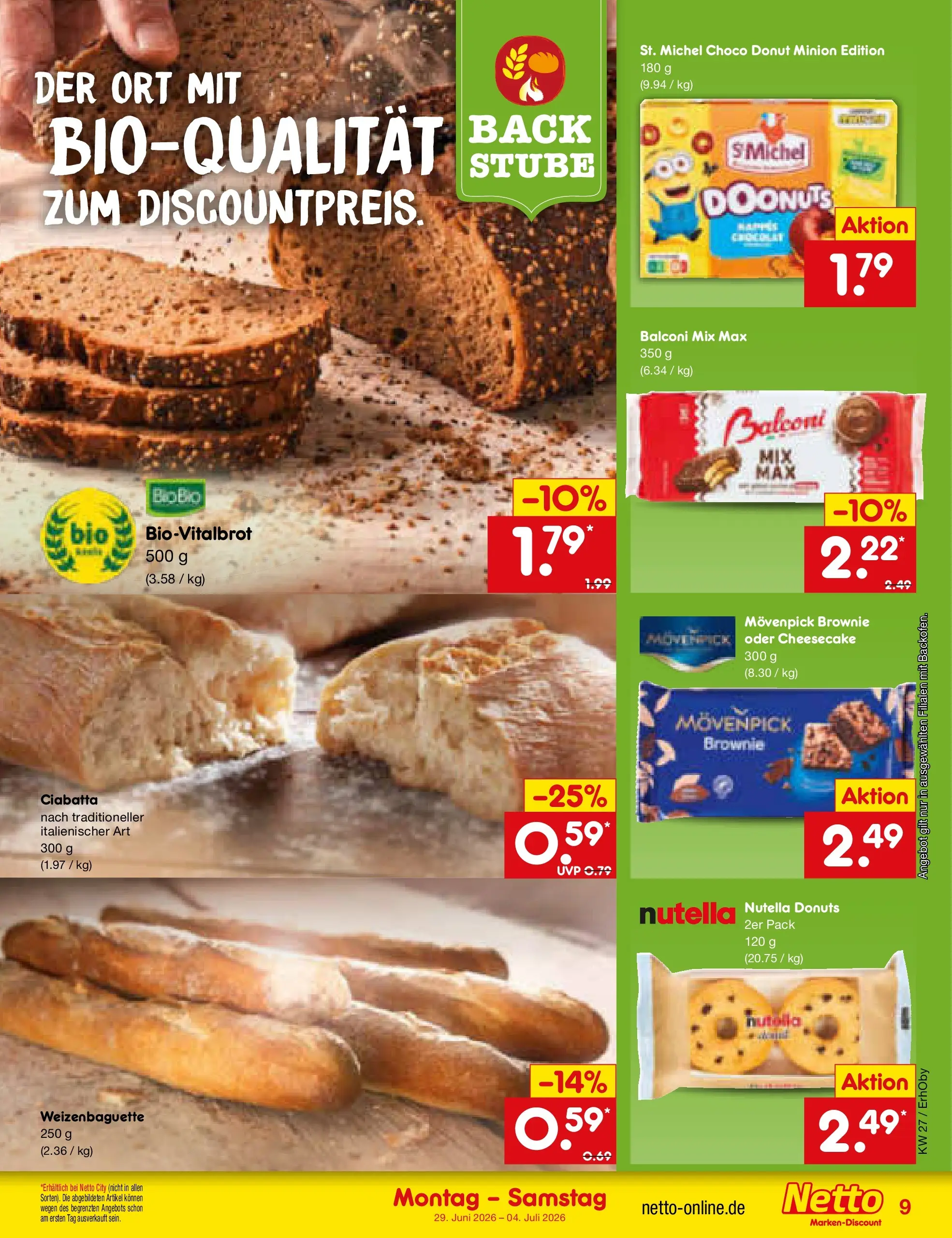 Netto Marken-Discount Prospekt Metten (ab 29.06.2026) » Angebote | Seite: 11 | Produkte: Nutella, Donuts