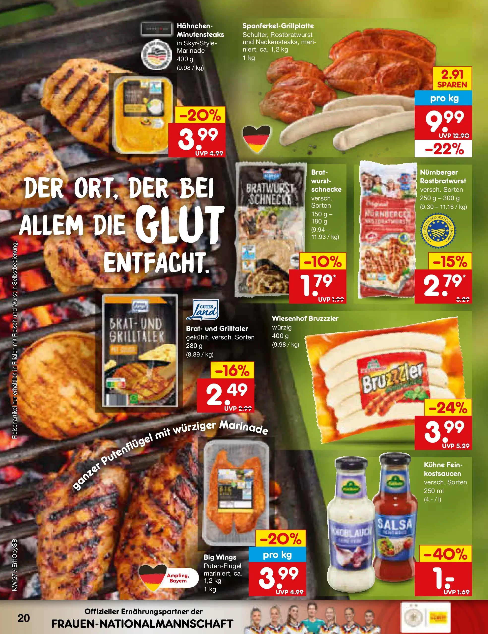 Netto Marken-Discount Prospekt Metten (ab 29.06.2026) » Angebote | Seite: 30 | Produkte: Hahnchen, Bratwurst, Wurst, Fleisch