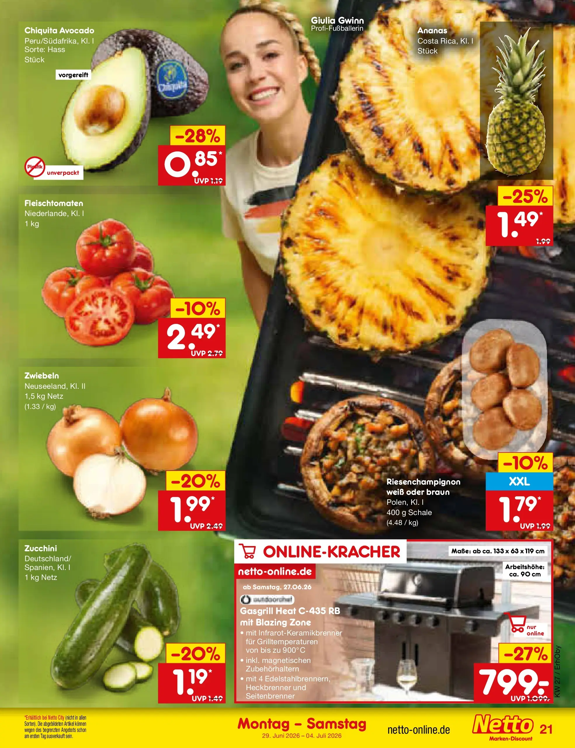 Netto Marken-Discount Prospekt Metten (ab 29.06.2026) » Angebote | Seite: 31 | Produkte: Ananas, Avocado, Zwiebeln, Zucchini