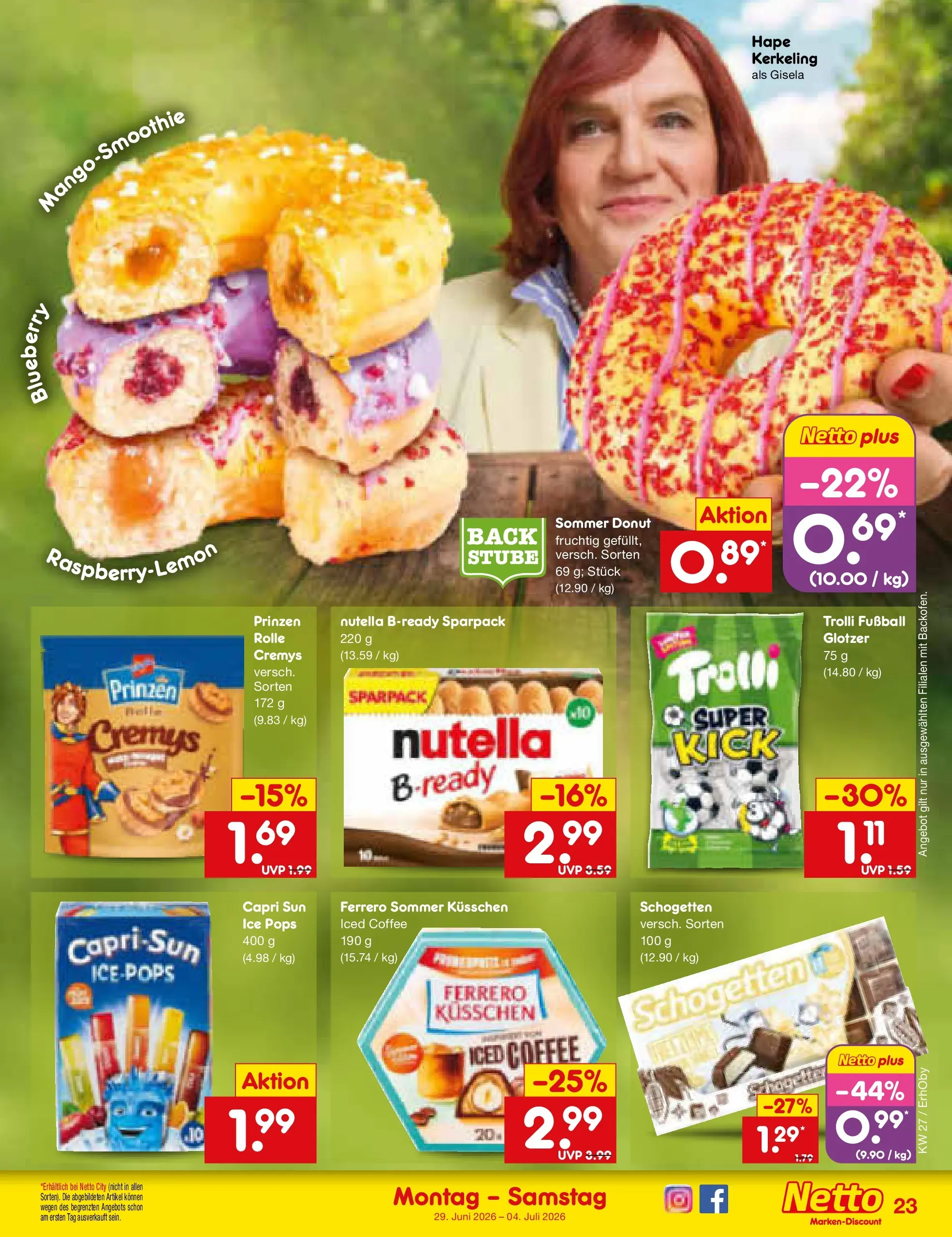 Netto Marken-Discount Prospekt Metten (ab 29.06.2026) » Angebote | Seite: 33 | Produkte: Capri sun, Fußball, Nutella, Schogetten