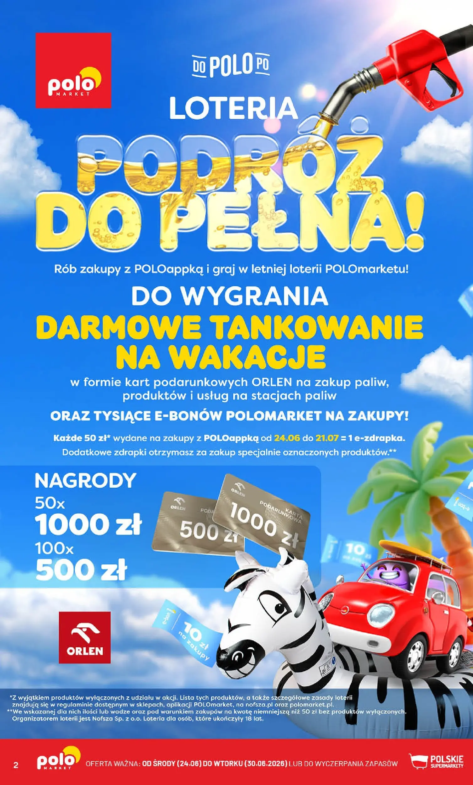 Nowa POLOmarket gazetka od jutra (24.06.2026) | Strona: 2 | Produkty: Karta Nowa POLOmarket gazetka od jutra 24.06.2026 | Strona: 2 | Produkty: Karta