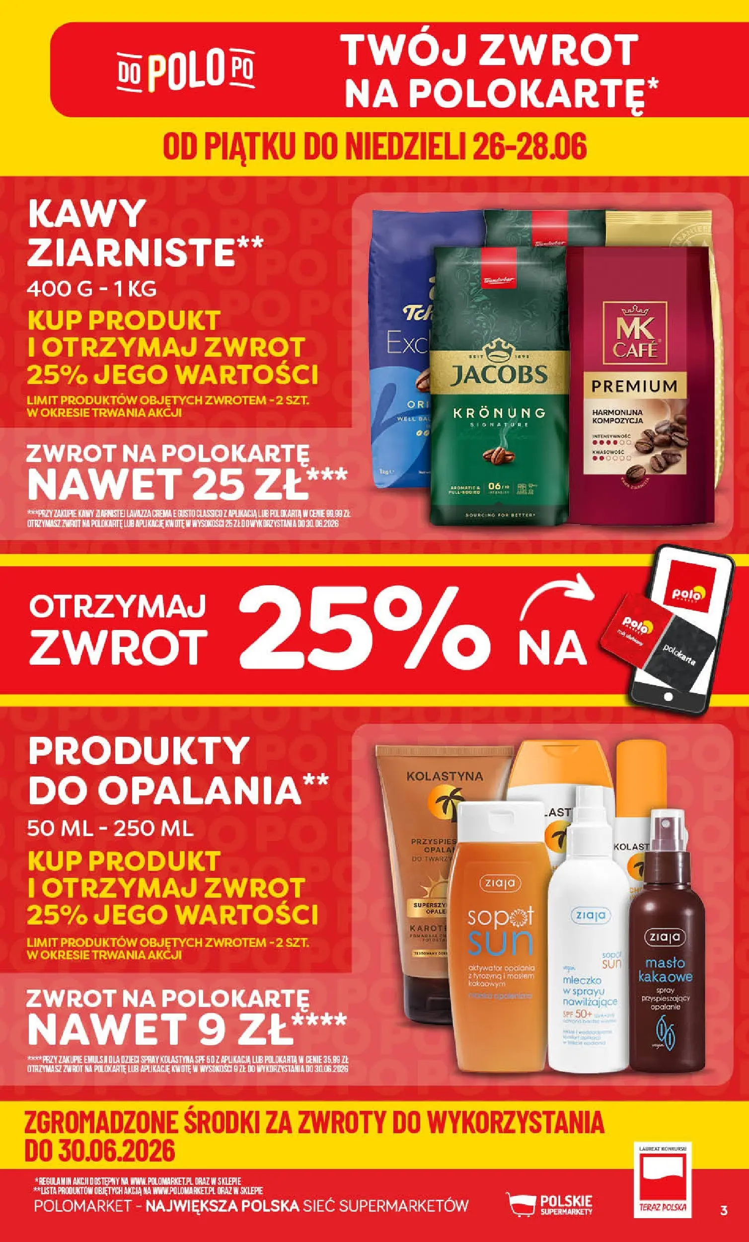 Nowa POLOmarket gazetka od jutra (24.06.2026) | Strona: 3 | Produkty: Lavazza crema, Lavazza, Masło Nowa POLOmarket gazetka od jutra 24.06.2026 | Strona: 3 | Produkty: Lavazza crema, Lavazza, Masło