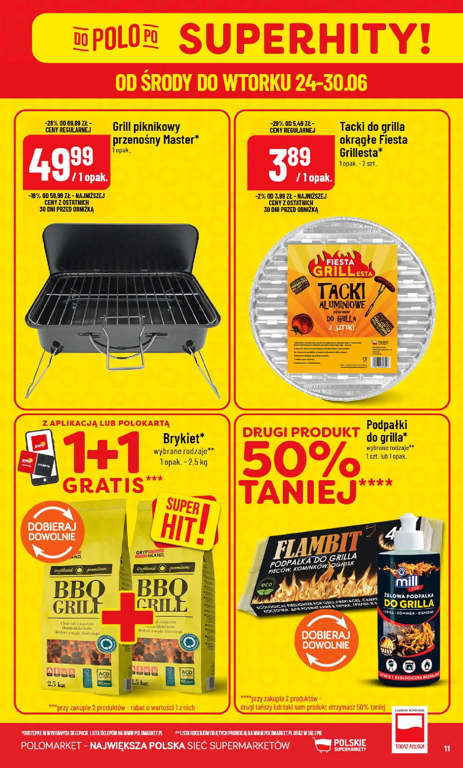 Nowa POLOmarket gazetka od jutra (24.06.2026) | Strona: 11 | Produkty: Grill Nowa POLOmarket gazetka od jutra 24.06.2026 | Strona: 11 | Produkty: Grill
