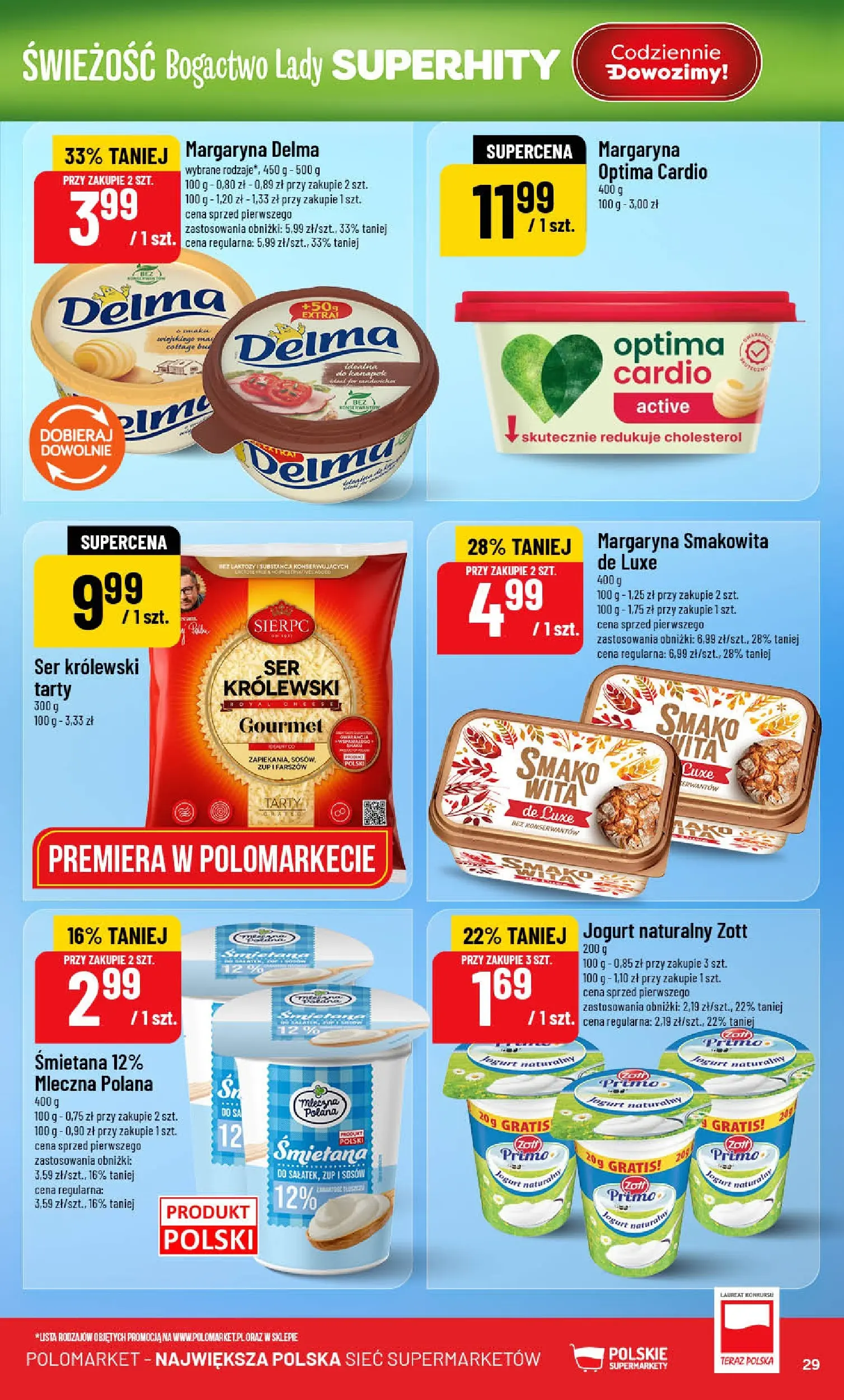Nowa POLOmarket gazetka od jutra (24.06.2026) | Strona: 29 | Produkty: Optima cardio, Margaryna, Ser, Śmietana Nowa POLOmarket gazetka od jutra 24.06.2026 | Strona: 29 | Produkty: Optima cardio, Margaryna, Ser, Śmietana