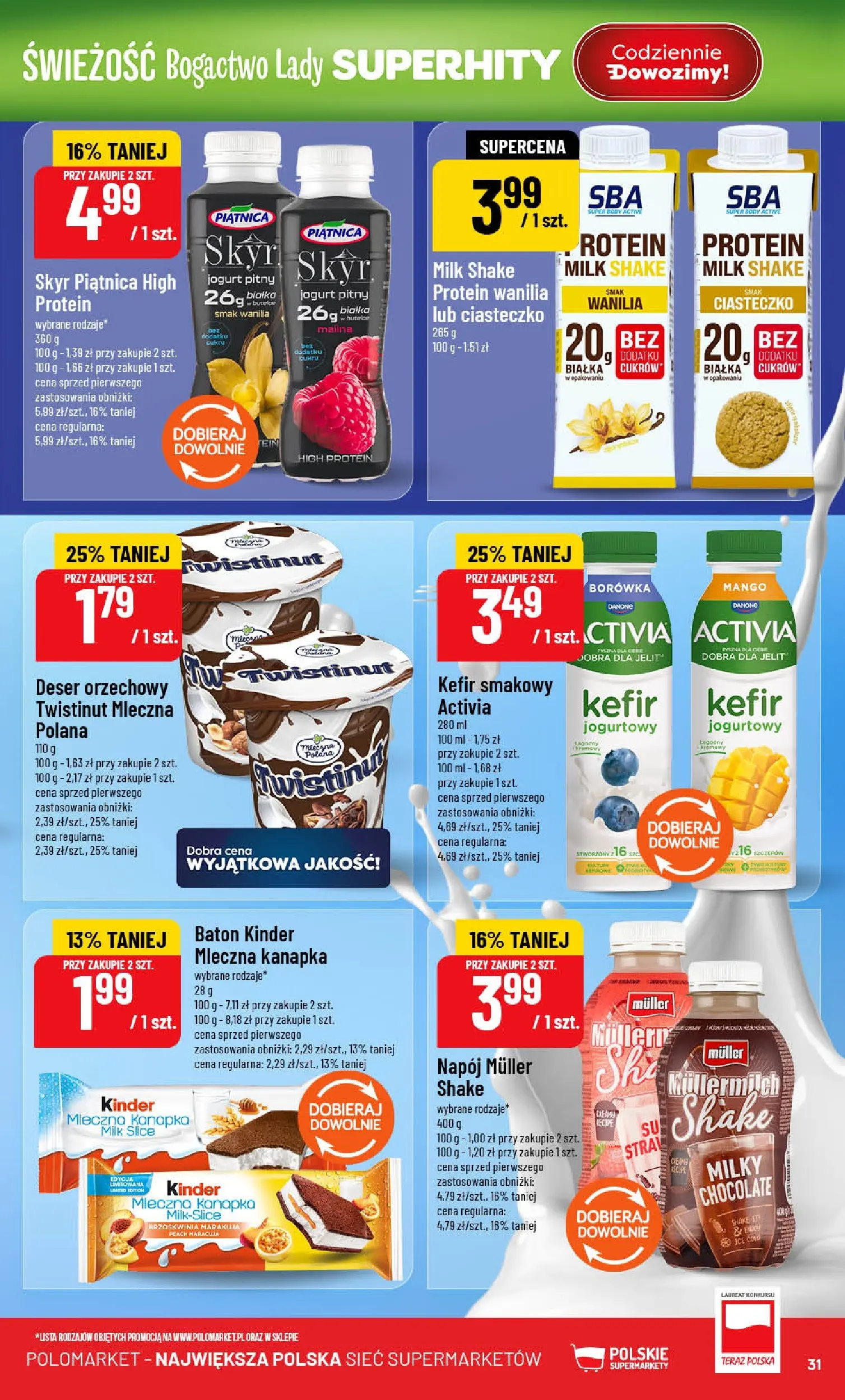 Nowa POLOmarket gazetka od jutra (24.06.2026) | Strona: 31 | Produkty: Malina, Kefir, Jogurt pitny, Jogurt Nowa POLOmarket gazetka od jutra 24.06.2026 | Strona: 31 | Produkty: Malina, Kefir, Jogurt pitny, Jogurt