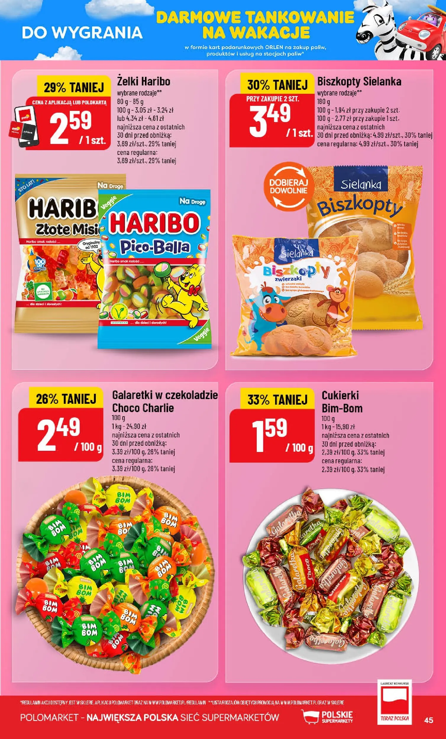 Nowa POLOmarket gazetka od jutra (24.06.2026) | Strona: 45 | Produkty: Żelki haribo, Galaretka, Żelki, Cukierki Nowa POLOmarket gazetka od jutra 24.06.2026 | Strona: 45 | Produkty: Żelki haribo, Galaretka, Żelki, Cukierki