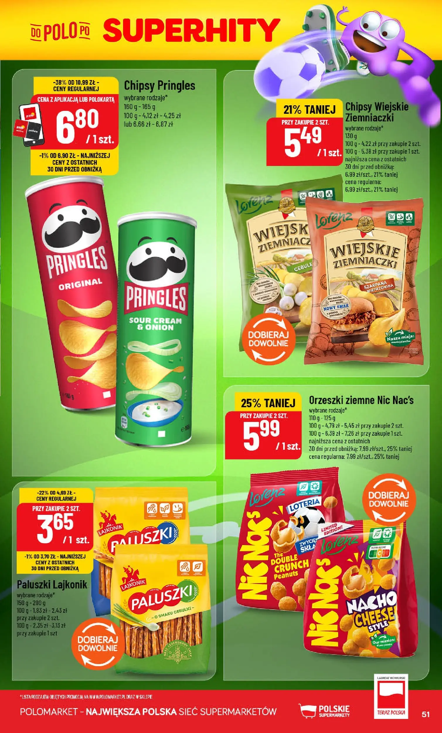 Nowa POLOmarket gazetka od jutra (24.06.2026) | Strona: 51 | Produkty: Chipsy, Chipsy pringles, Ziemniaczki, Pringles Nowa POLOmarket gazetka od jutra 24.06.2026 | Strona: 51 | Produkty: Chipsy, Chipsy pringles, Ziemniaczki, Pringles