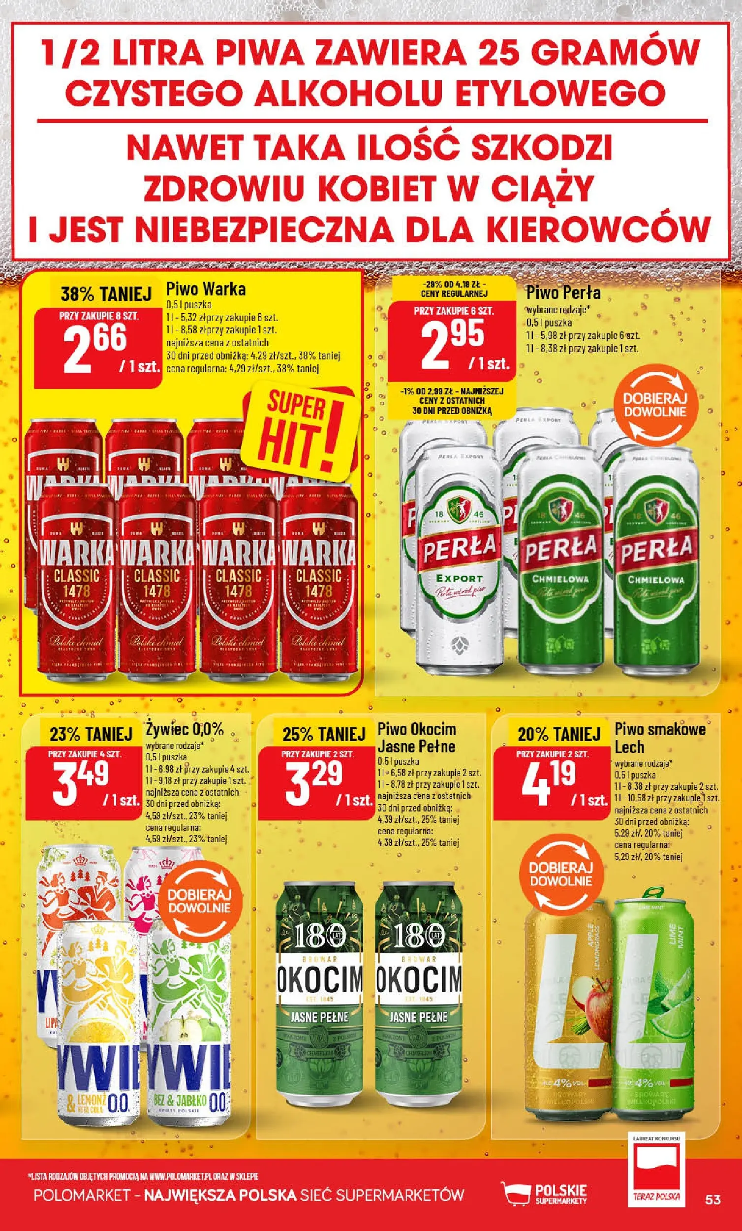 Nowa POLOmarket gazetka od jutra (24.06.2026) | Strona: 53 | Produkty: Piwo perła, Warka, Piwo Warka, Piwo Nowa POLOmarket gazetka od jutra 24.06.2026 | Strona: 53 | Produkty: Piwo perła, Warka, Piwo Warka, Piwo