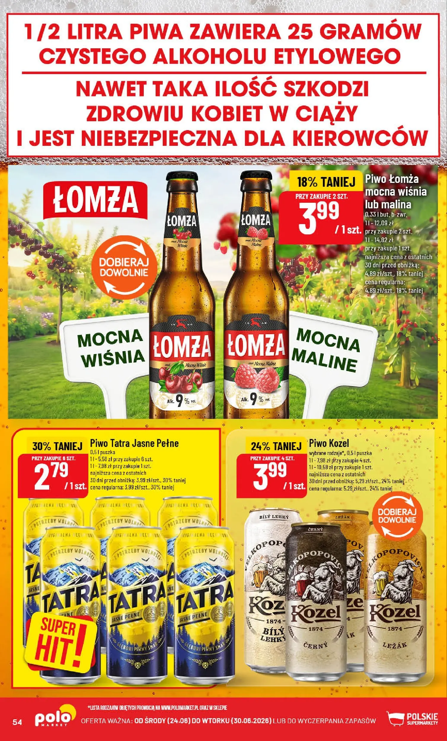 Nowa POLOmarket gazetka od jutra (24.06.2026) | Strona: 54 | Produkty: Malina, Leżak, Piwo Nowa POLOmarket gazetka od jutra 24.06.2026 | Strona: 54 | Produkty: Malina, Leżak, Piwo