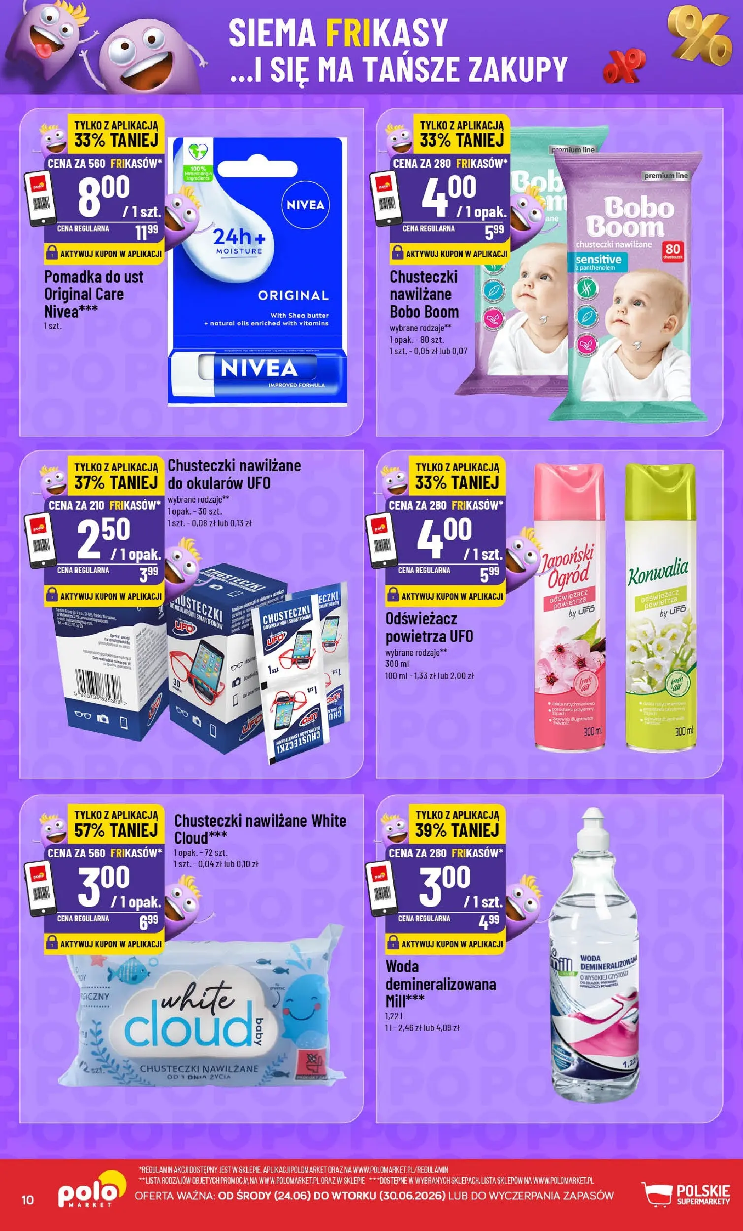 Nowa POLOmarket gazetka od jutra 24.06.2026 | Strona: 10 | Produkty: Odświeżacz, Odświeżacz powietrza, Pomadka, Woda