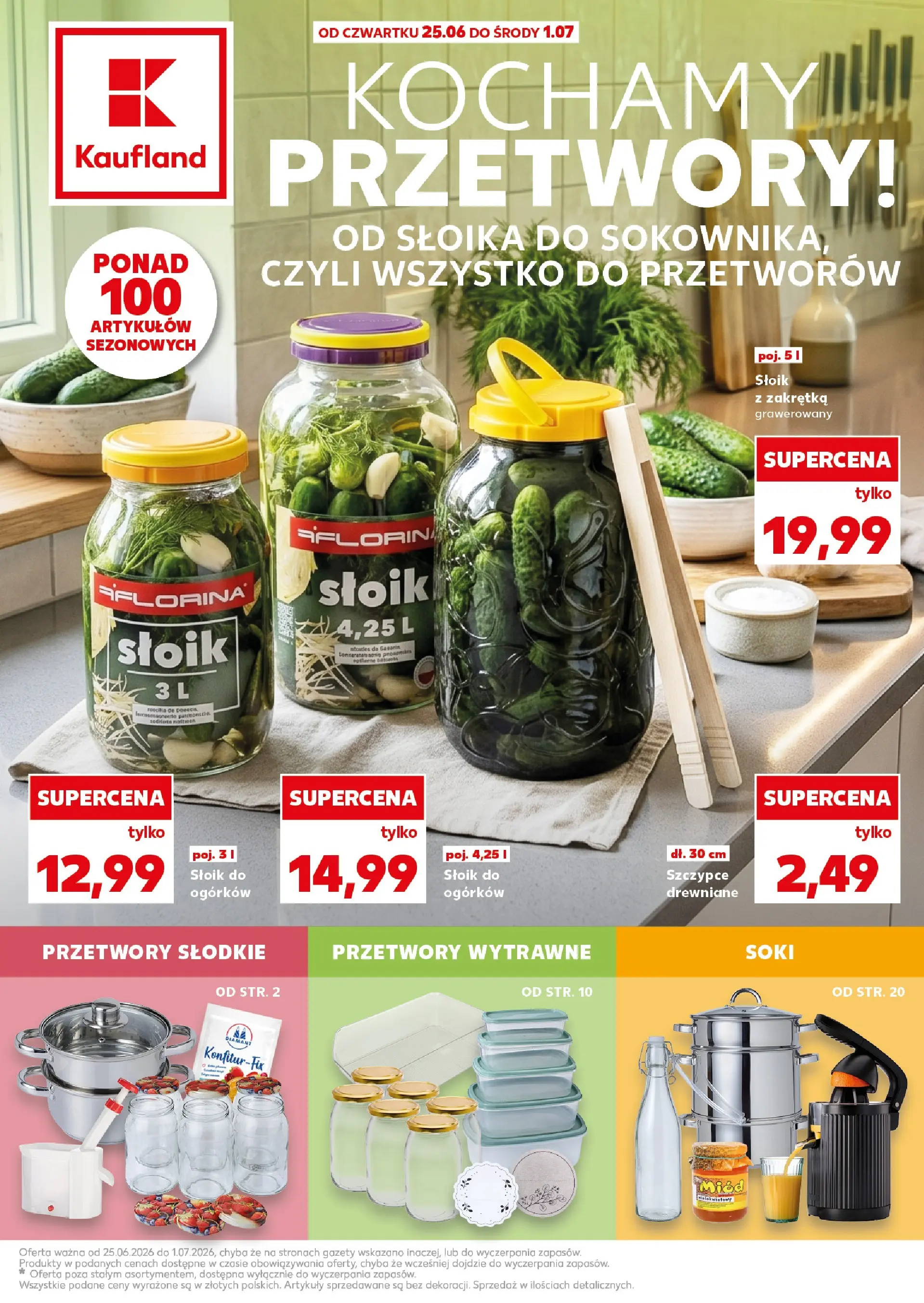 Kaufland gazetka - Gotowanie od 25.06.2026 - od jutra PDF | Strona: 1 | Produkty: Miód, Soki