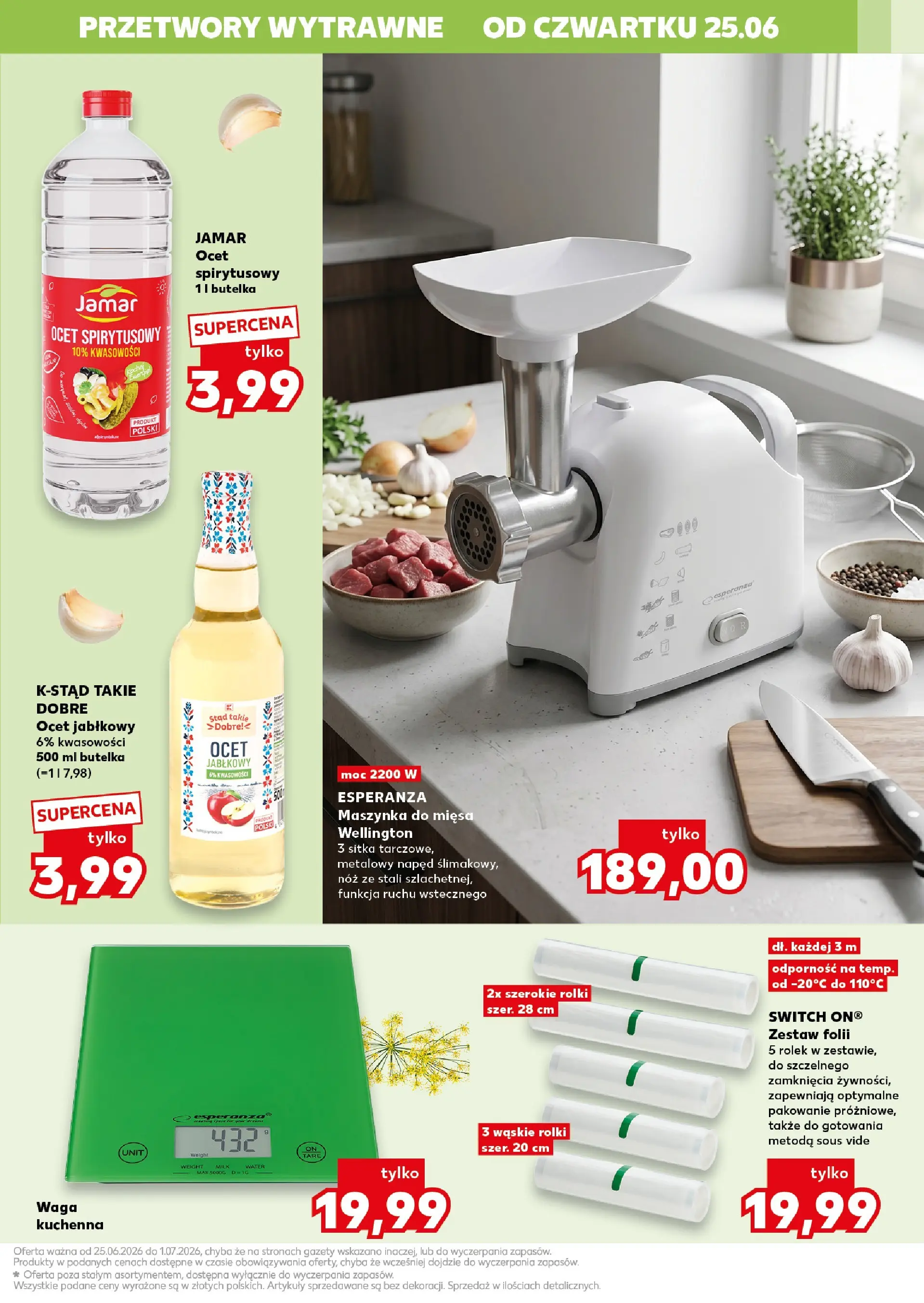 Kaufland gazetka - Gotowanie od 25.06.2026 - od jutra PDF | Strona: 15 | Produkty: Ocet spirytusowy, Ocet, Waga, Rolki