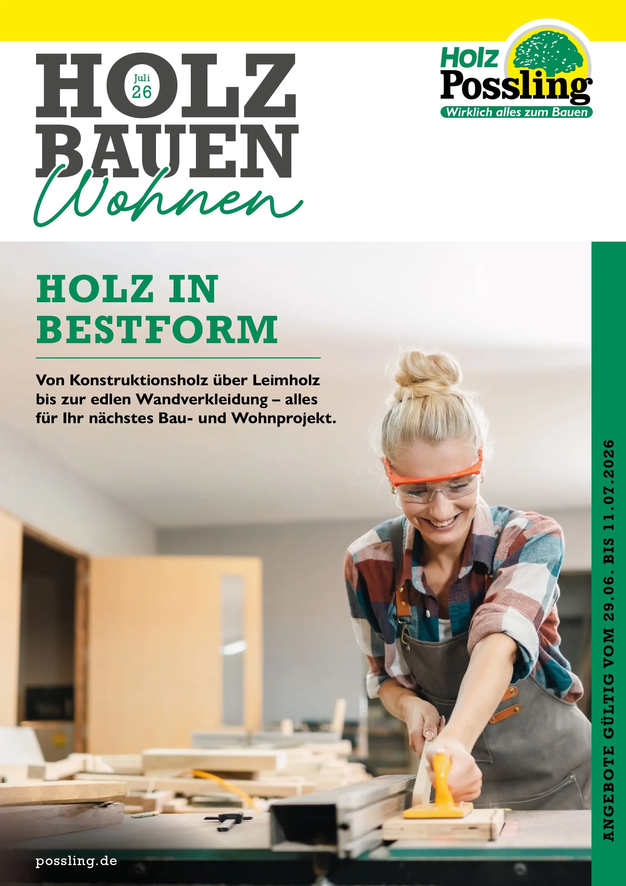 Angebote - Holz Possling | Holz-Bau-Katalog | Juli (ab 28.06.2026) zum Blättern | Seite: 1