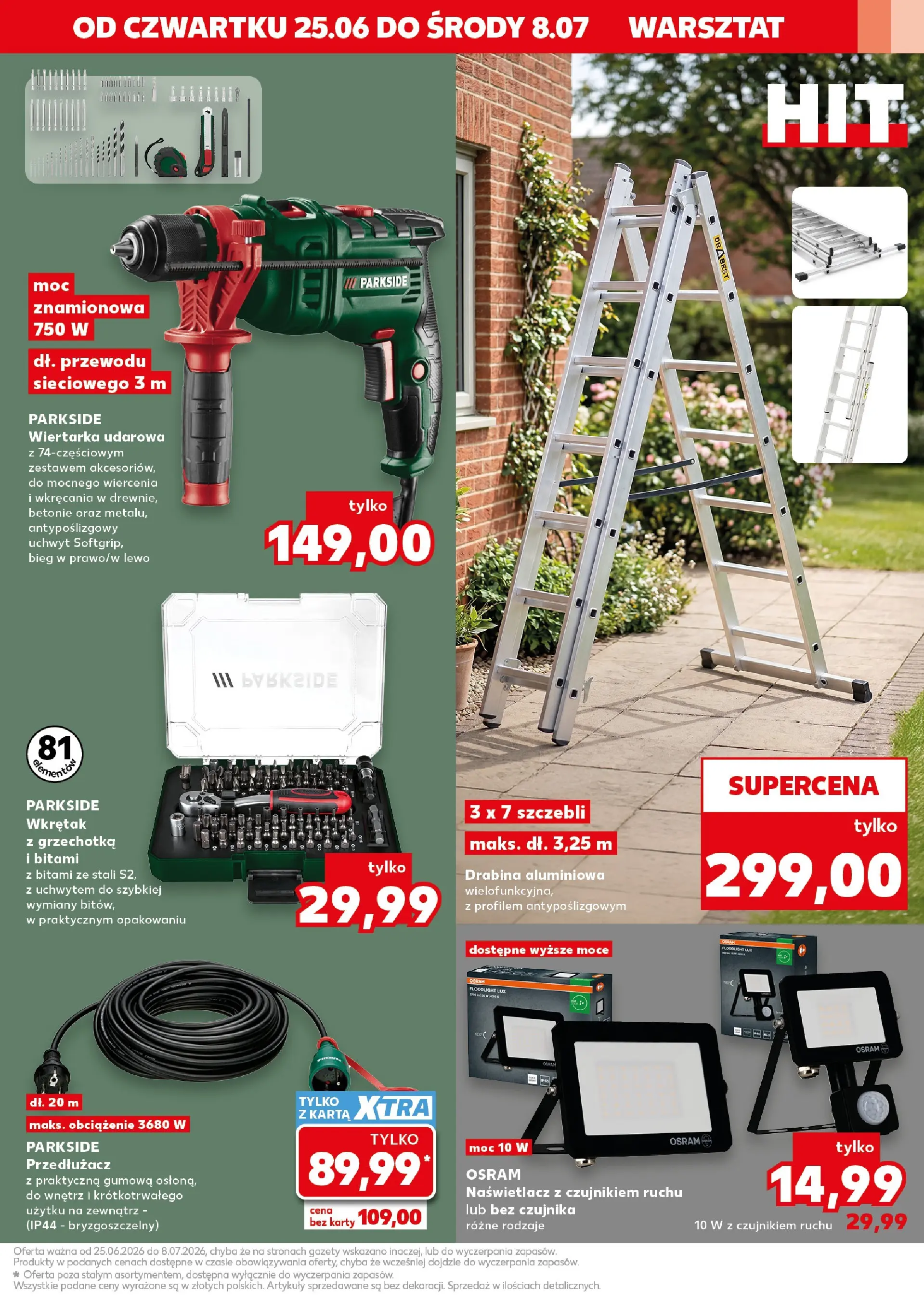 Kaufland gazetka - Złap Okazje od 25.06.2026 - od jutra PDF | Strona: 9 | Produkty: Karta, Drabina, Przedłużacz
