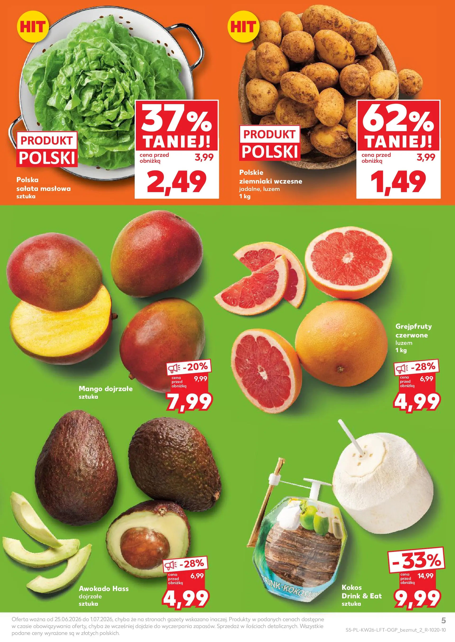 Kaufland gazetka od 25.06.2026 - od jutra PDF | Strona: 5 | Produkty: Mango, Awokado, Ziemniaki