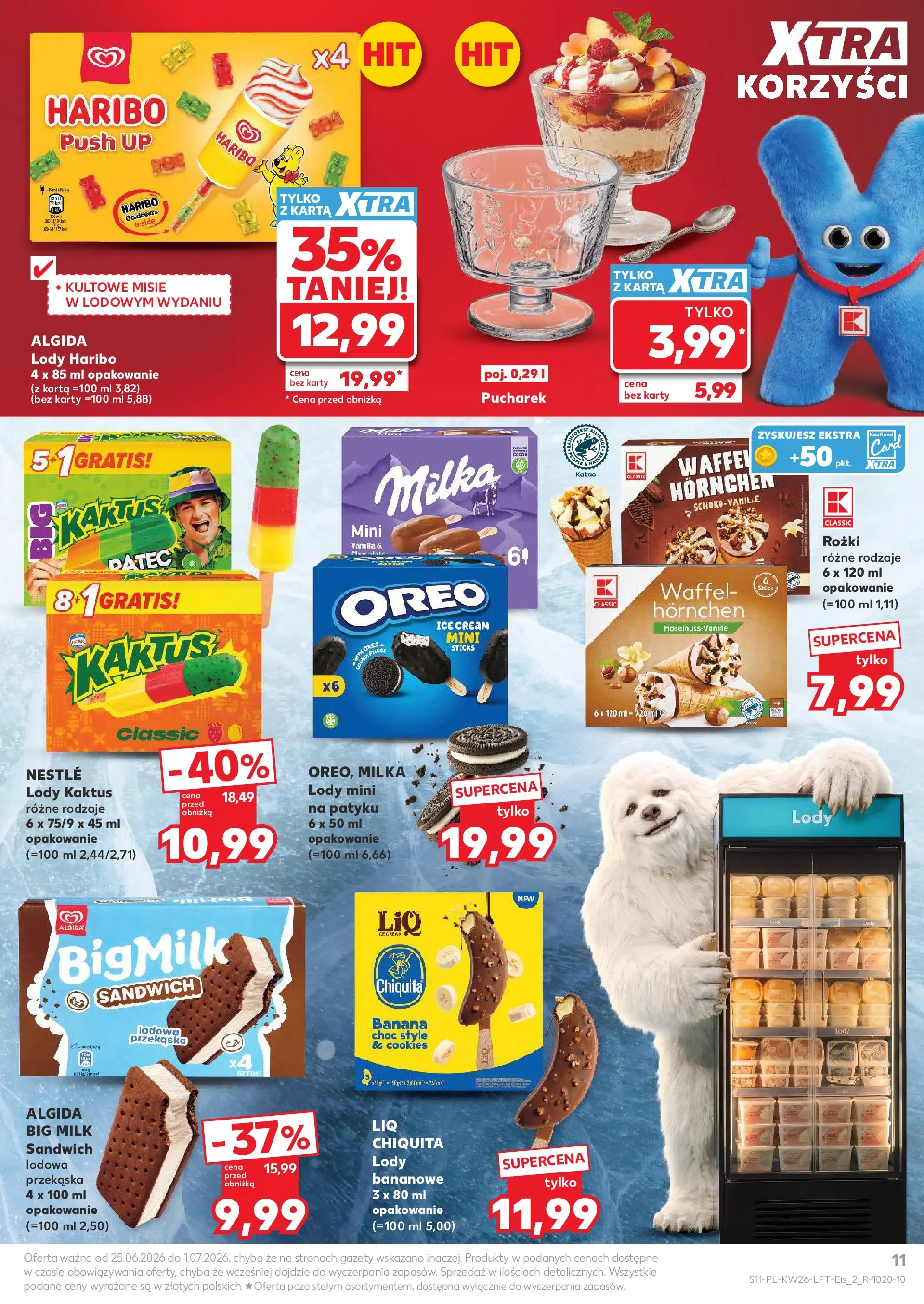 Kaufland gazetka od 25.06.2026 - od jutra PDF | Strona: 11 | Produkty: Sandwich, Milka, Big Milk, Lody mini