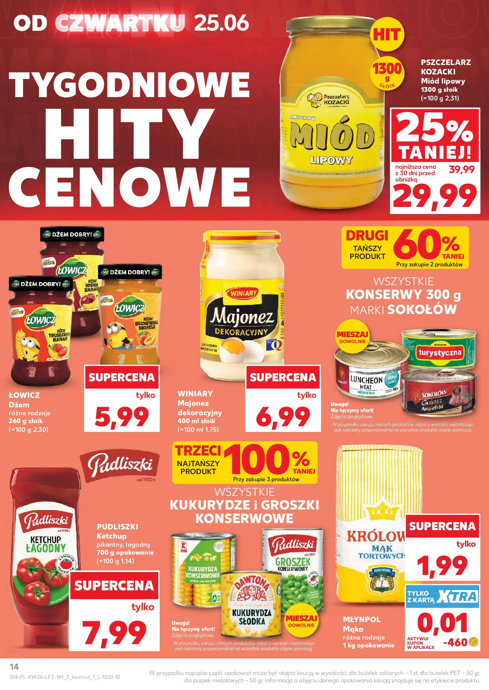 Kaufland gazetka od 25.06.2026 - od jutra PDF | Strona: 14 | Produkty: Karta, Groszek, Majonez winiary, Dżem