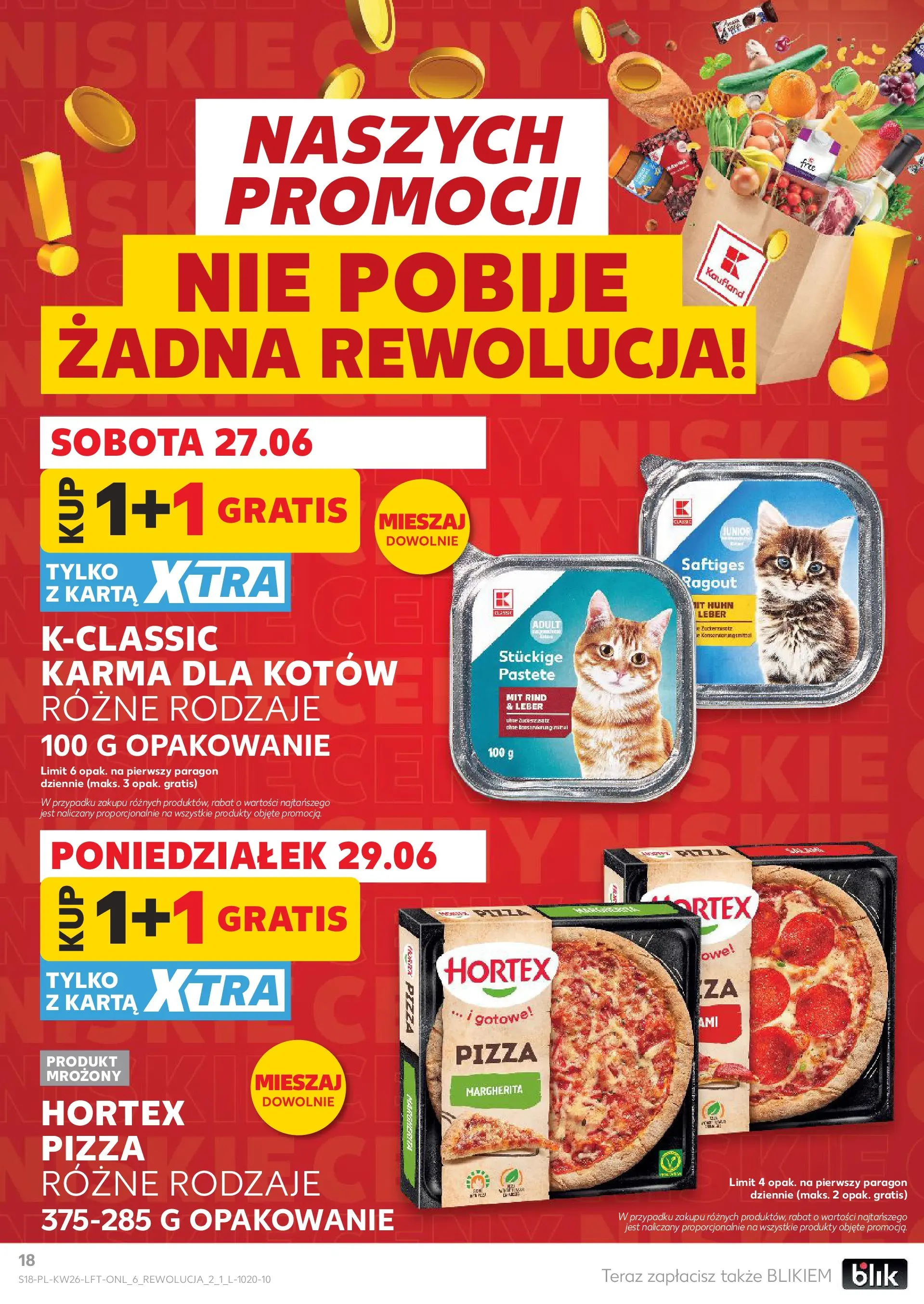 Kaufland gazetka od 25.06.2026 - od jutra PDF | Strona: 18 | Produkty: Karta, Karma dla kotów, Pizza