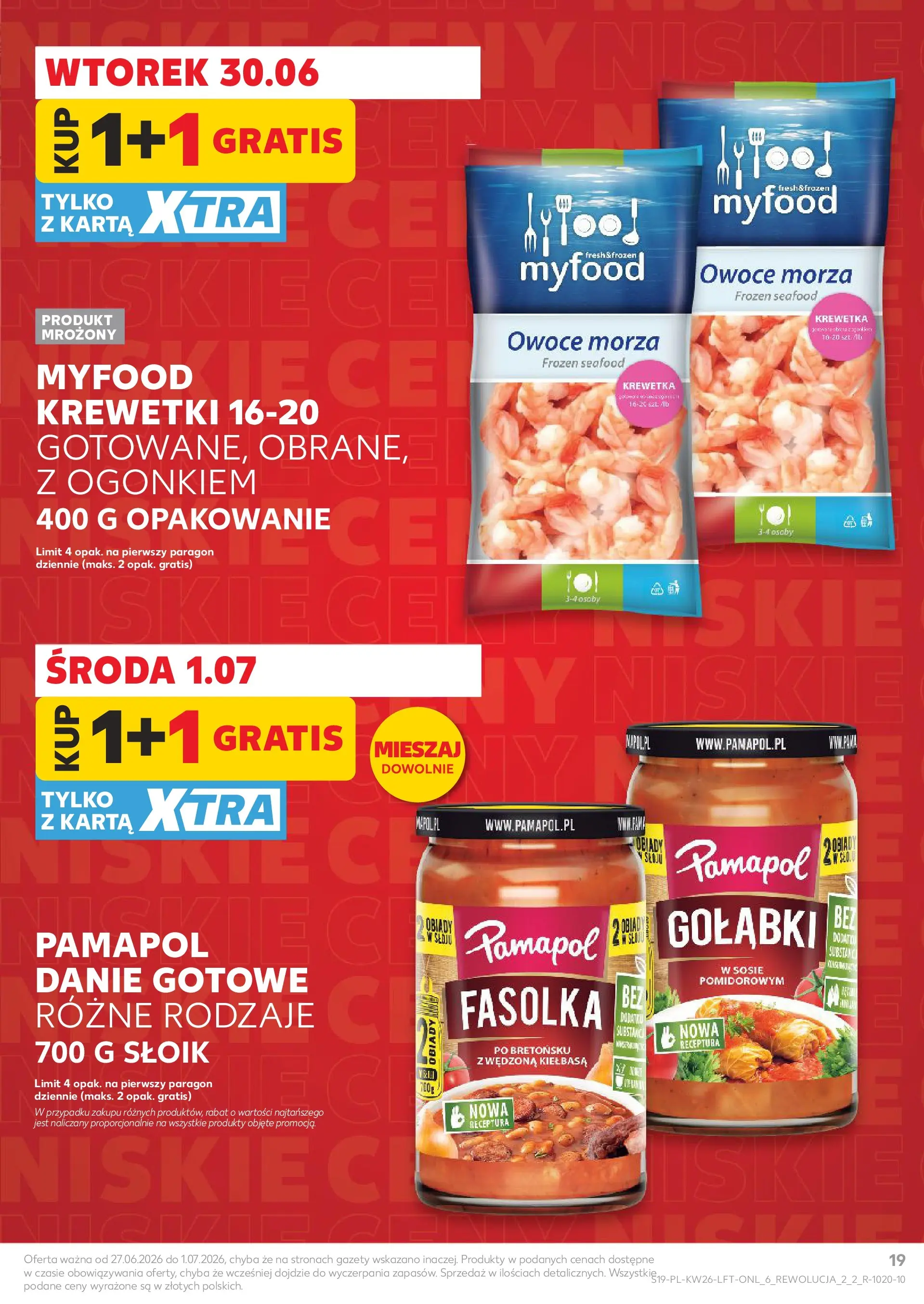 Kaufland gazetka od 25.06.2026 - od jutra PDF | Strona: 19 | Produkty: Kiełbasa, Karta, Krewetki, Owoce morza