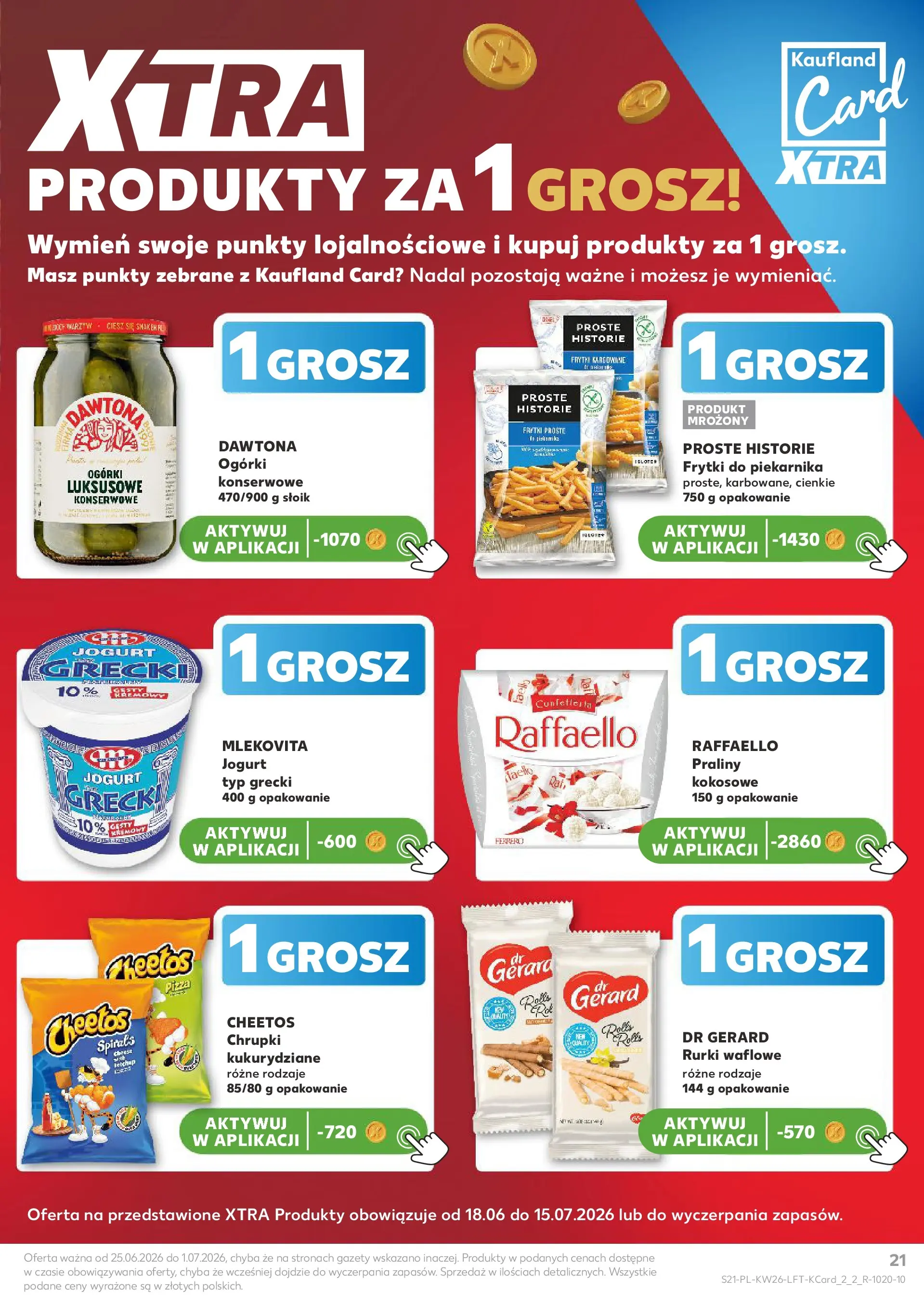 Kaufland gazetka od 25.06.2026 - od jutra PDF | Strona: 21 | Produkty: Praliny, Jogurt, Frytki, Rurki waflowe