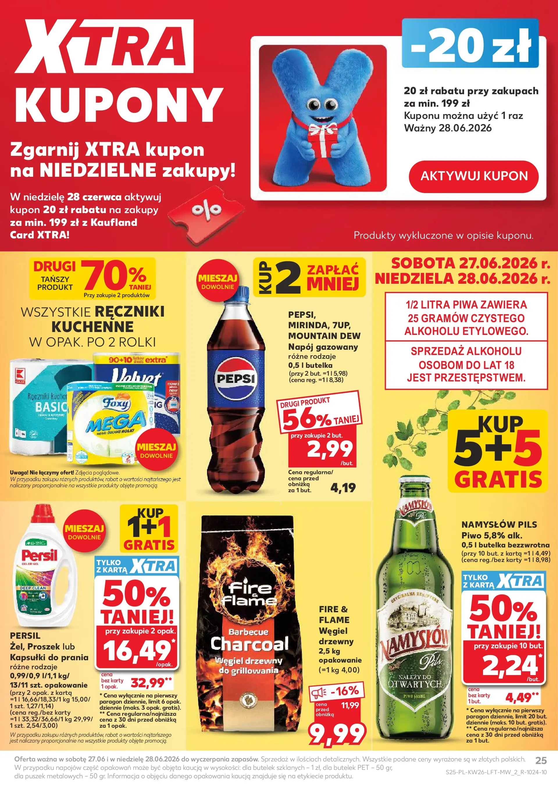 Kaufland gazetka od 25.06.2026 - od jutra PDF | Strona: 25 | Produkty: Ręczniki kuchenne, Kapsułki do prania, Piwo, Detergent