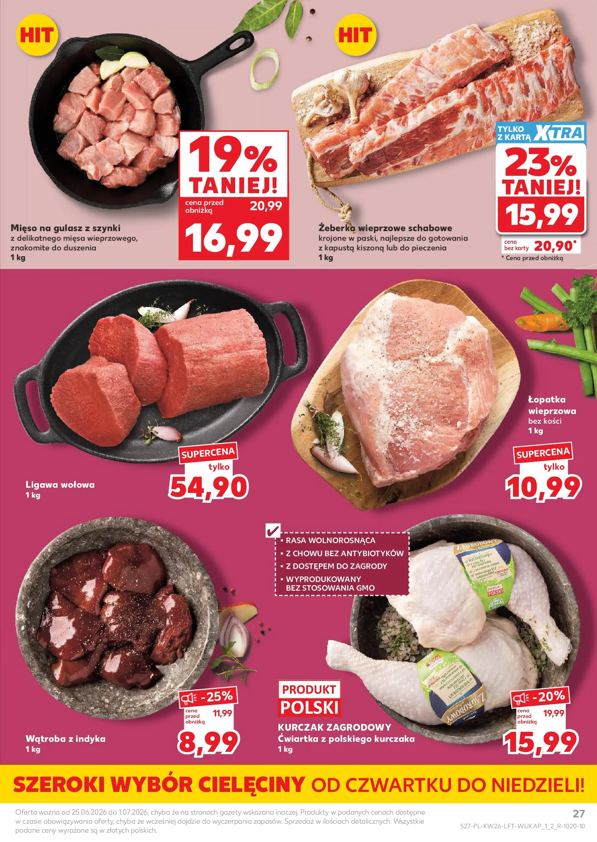 Kaufland gazetka od 25.06.2026 - od jutra PDF | Strona: 27 | Produkty: Kapusta, Kurczak, Kapusta kiszona, Łopatka wieprzowa