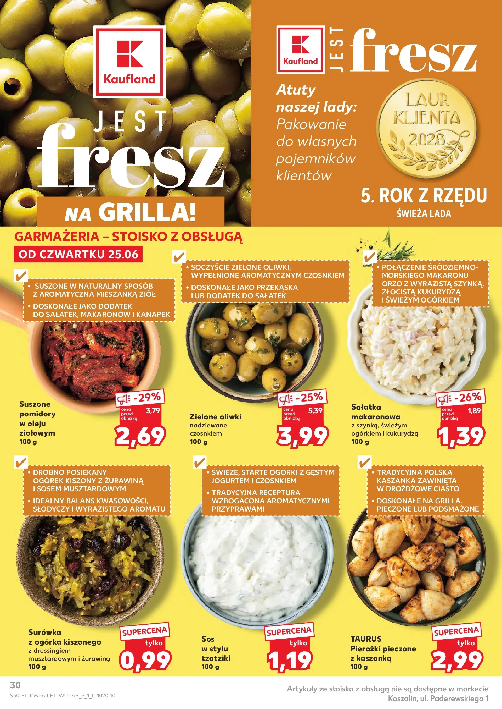 Kaufland gazetka od 25.06.2026 - od jutra PDF | Strona: 30 | Produkty: Tzatziki, Żurawina, Suszone pomidory, Sos