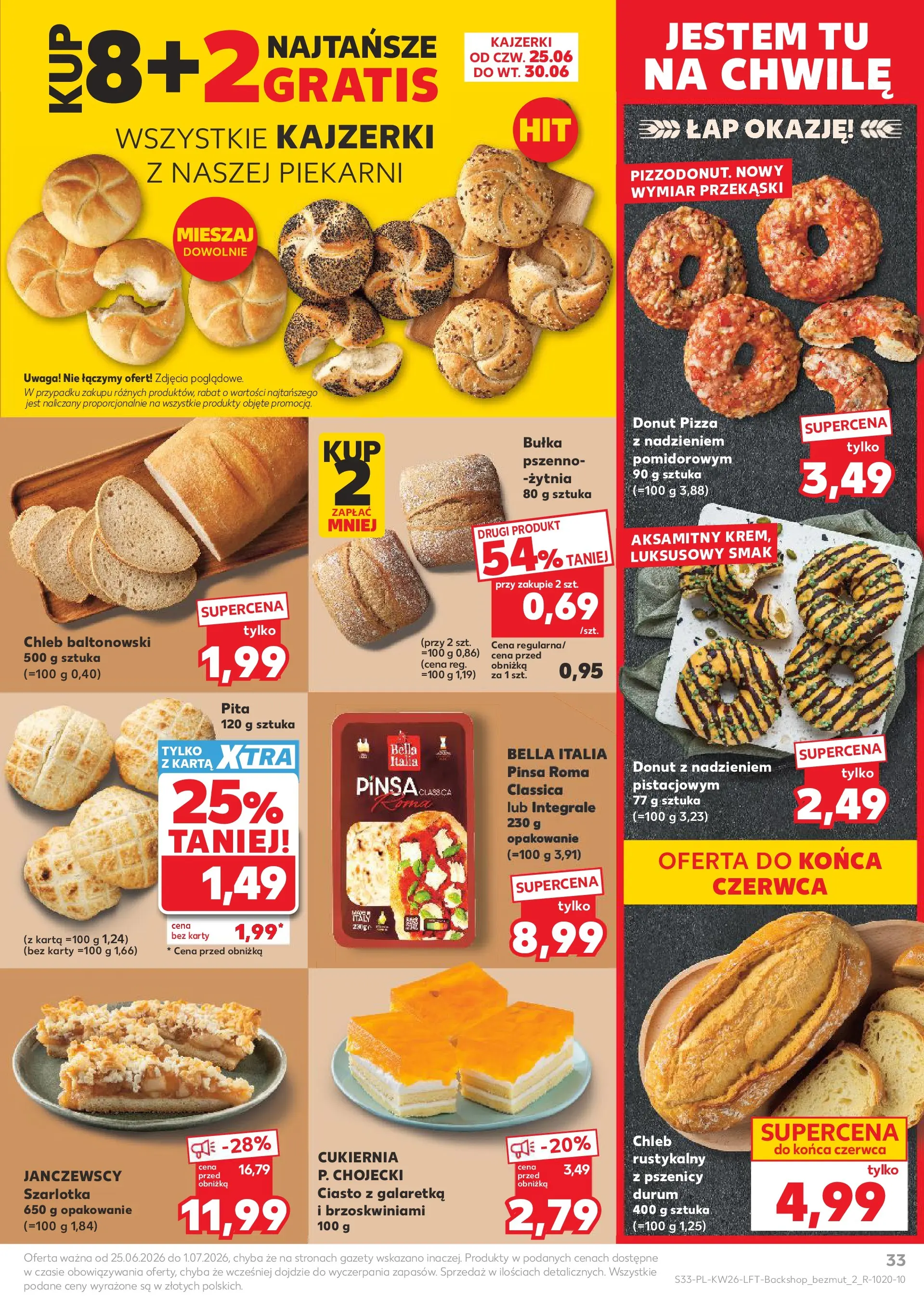Kaufland gazetka od 25.06.2026 - od jutra PDF | Strona: 33 | Produkty: Galaretka, Chleb, Pizza, Krem
