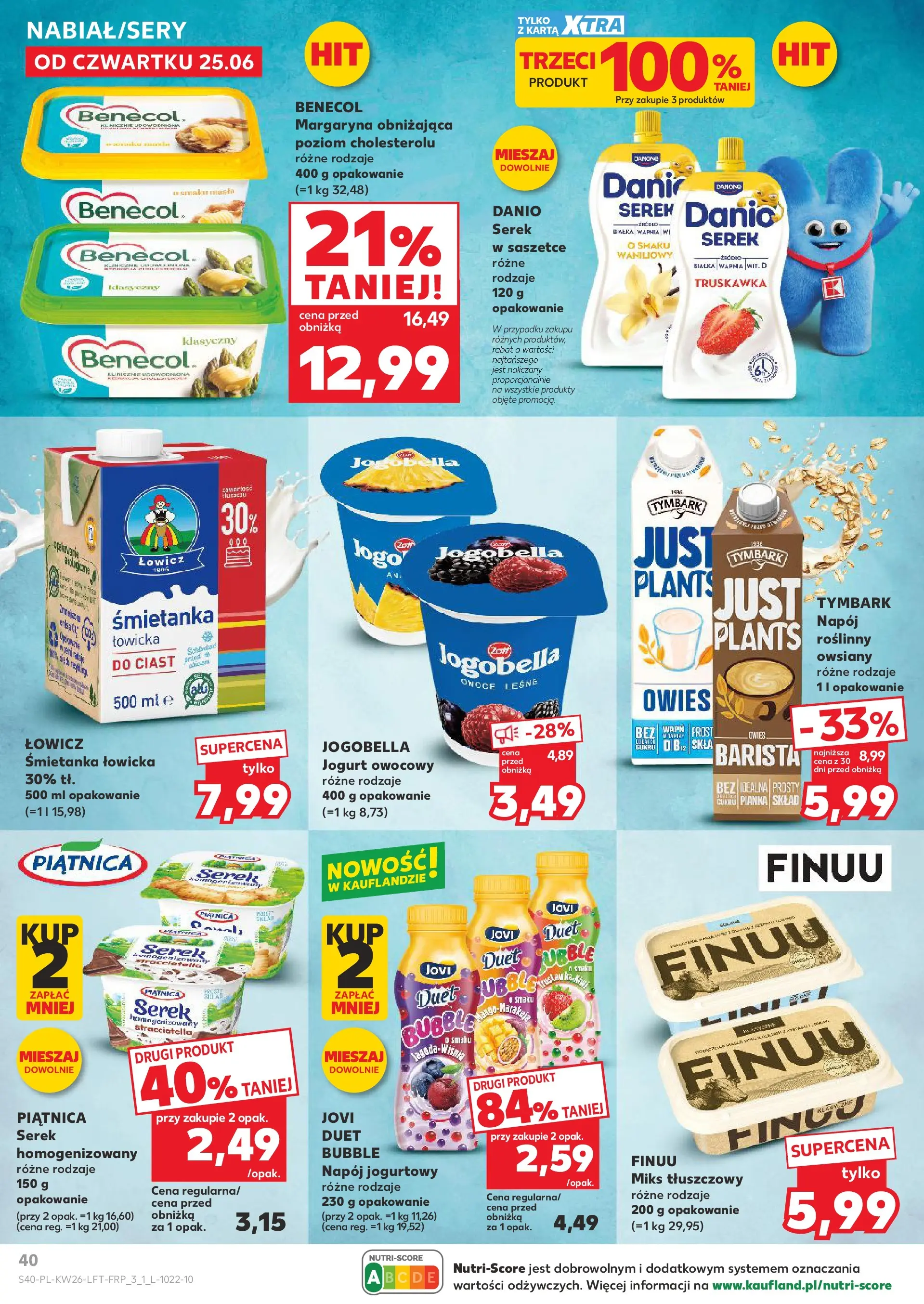 Kaufland gazetka od 25.06.2026 - od jutra PDF | Strona: 40 | Produkty: Karta, Serek, Jogurt owocowy, Margaryna