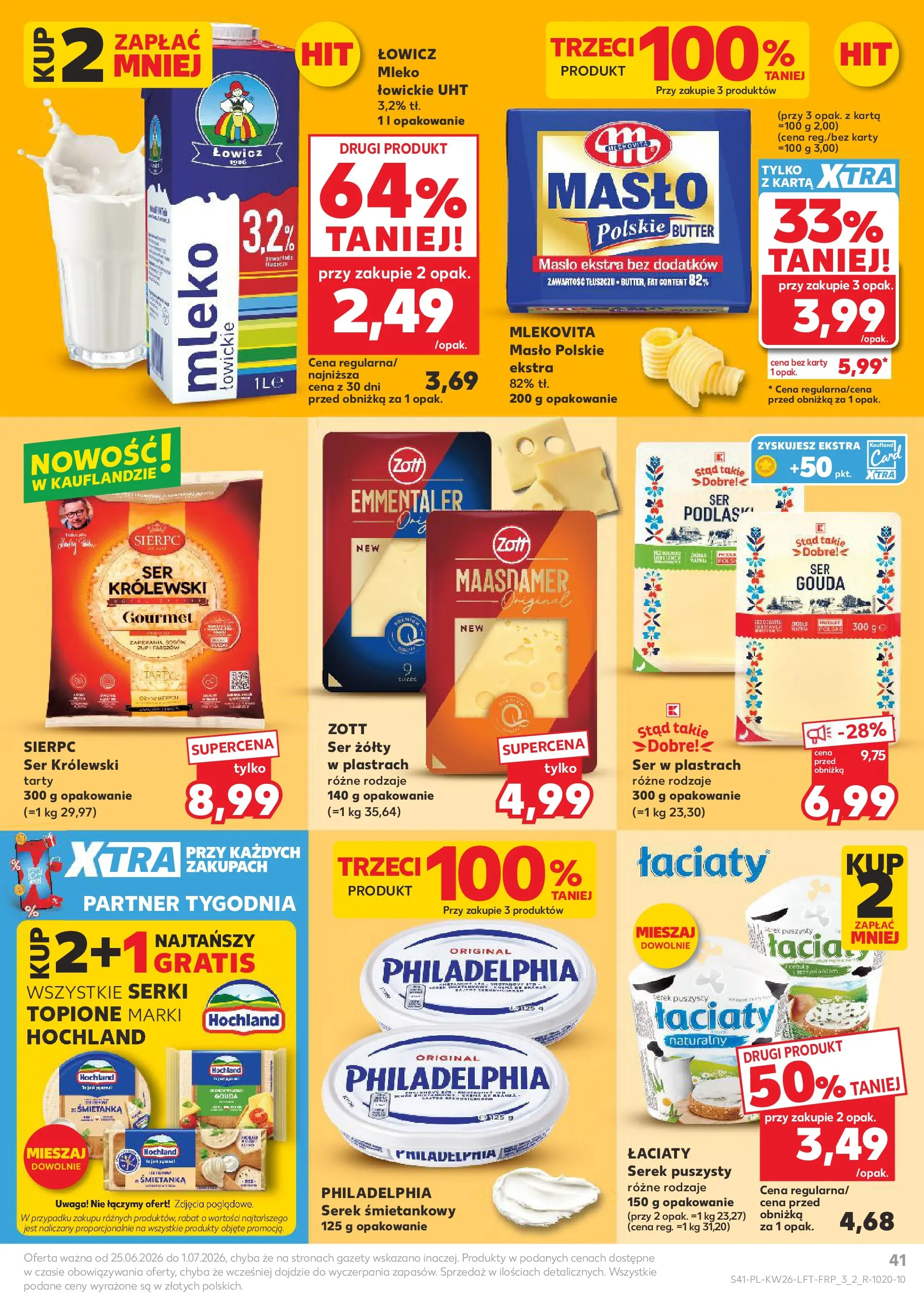 Kaufland gazetka od 25.06.2026 - od jutra PDF | Strona: 41 | Produkty: Serek, Mleko, Masło, Mleko łowickie