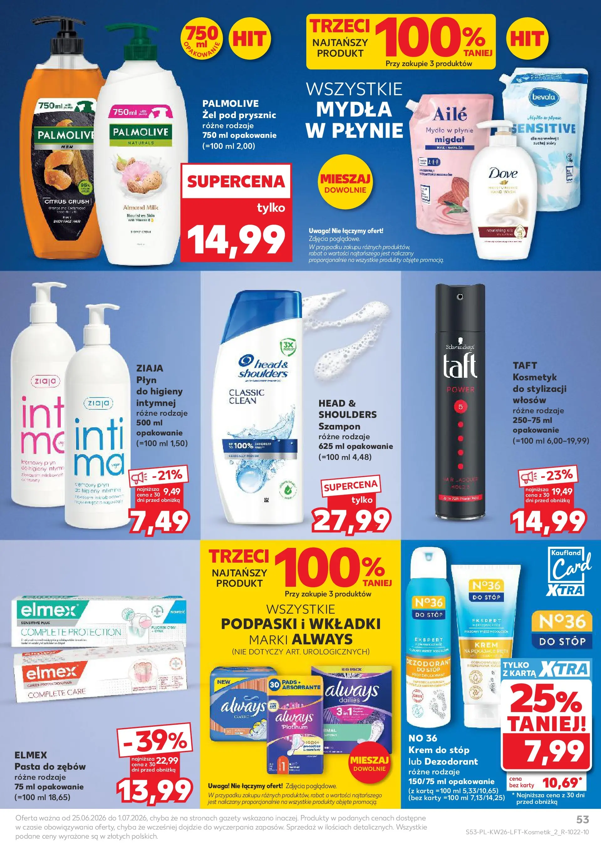 Kaufland gazetka od 25.06.2026 - od jutra PDF | Strona: 53 | Produkty: Karta, Mydło w płynie, Żel pod prysznic, Dezodorant