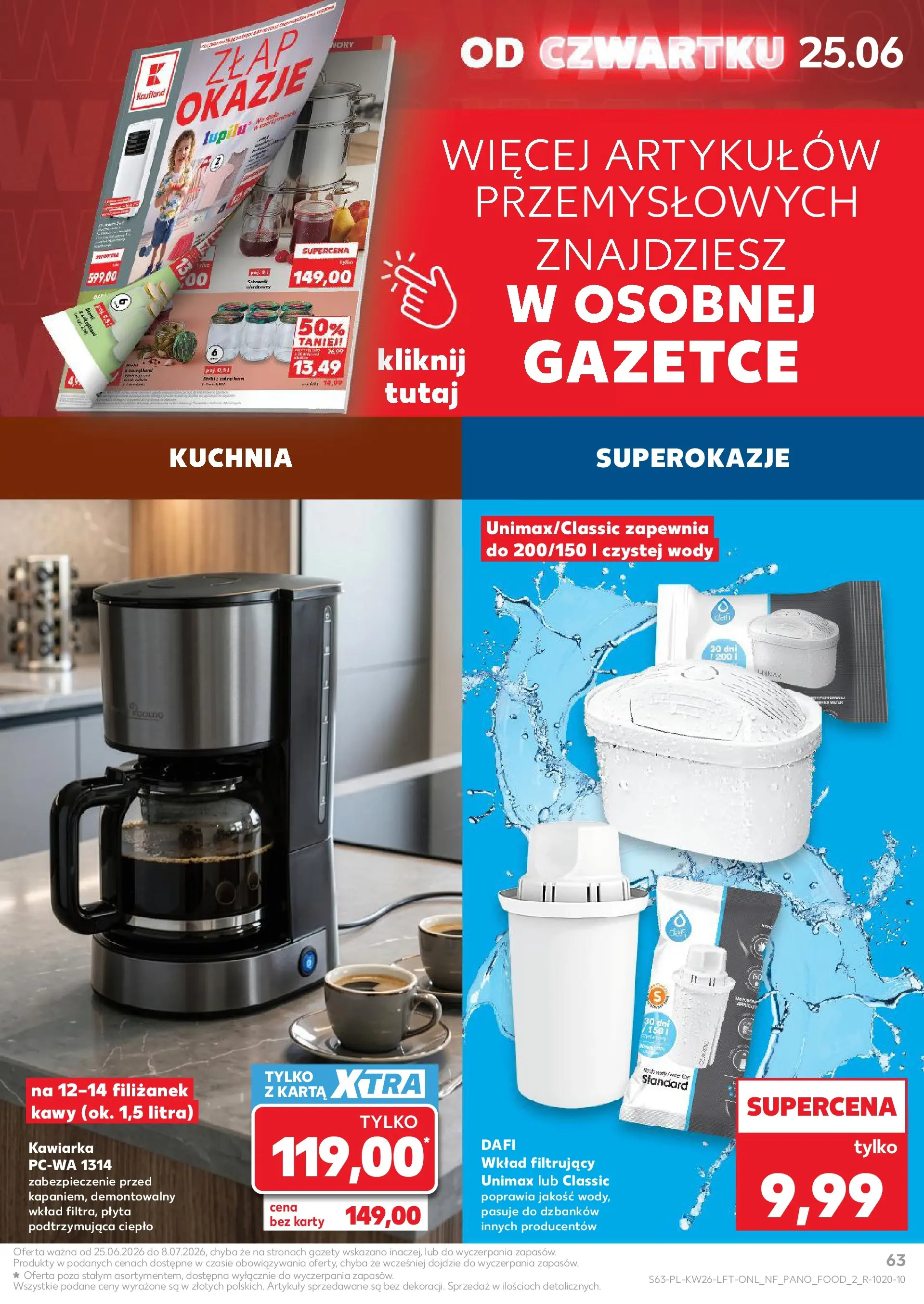 Kaufland gazetka od 25.06.2026 - od jutra PDF | Strona: 63 | Produkty: Karta, Kawiarka