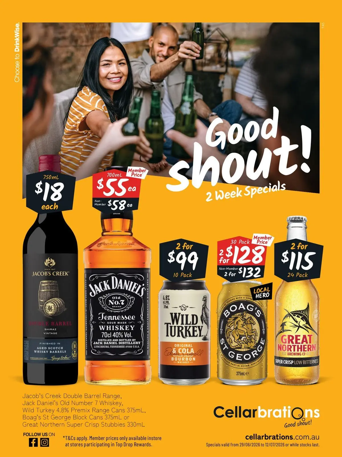 Cellarbrations catalogue Huonville - 29/06/2026 > weekly / monthly specials | Page: 1 | Products: Bourbon, Whiskey, Scotch, Turkey