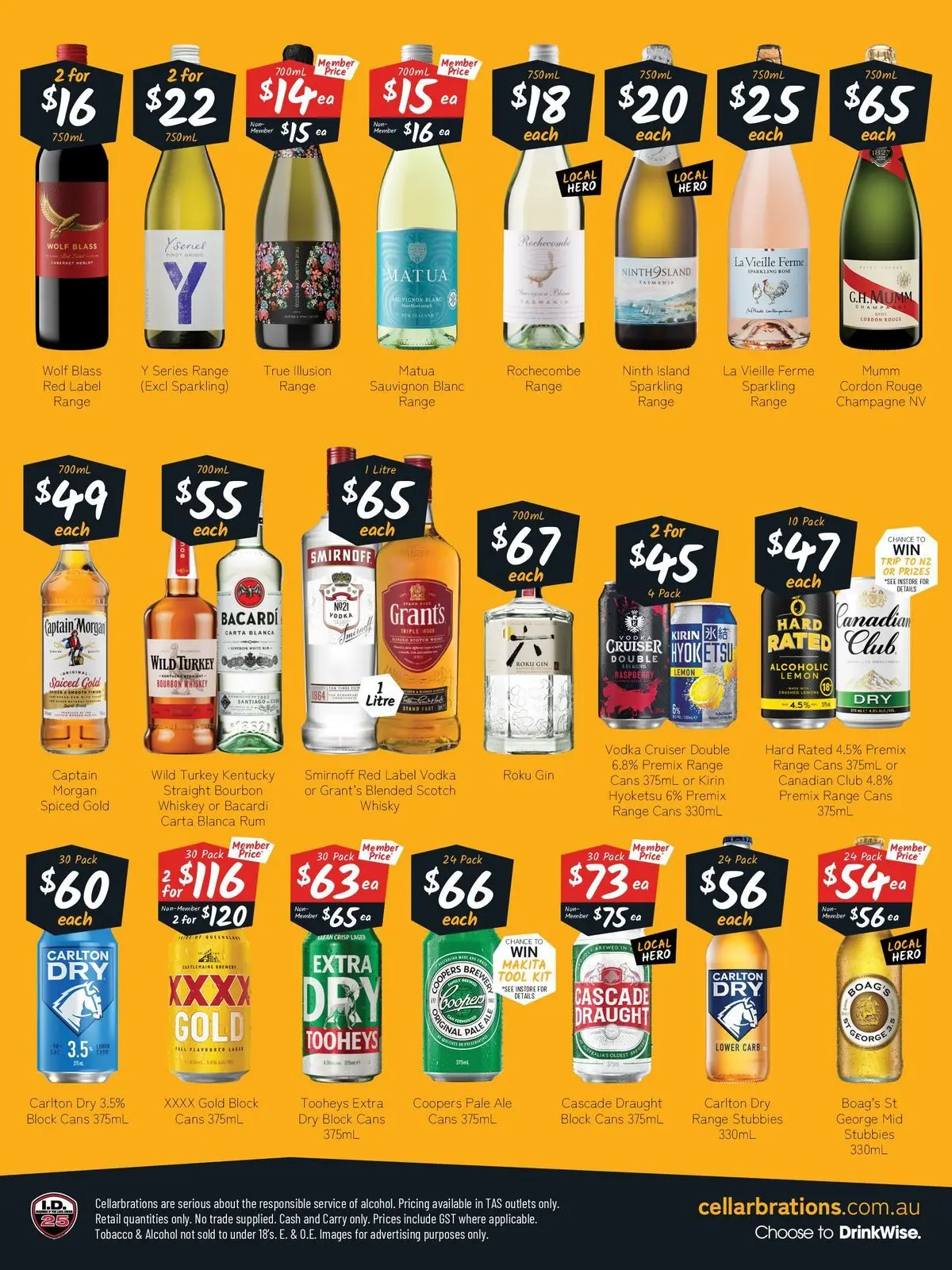 Cellarbrations catalogue Huonville - 29/06/2026 > weekly / monthly specials | Page: 2 | Products: Vodka, Rum, Scotch, Turkey