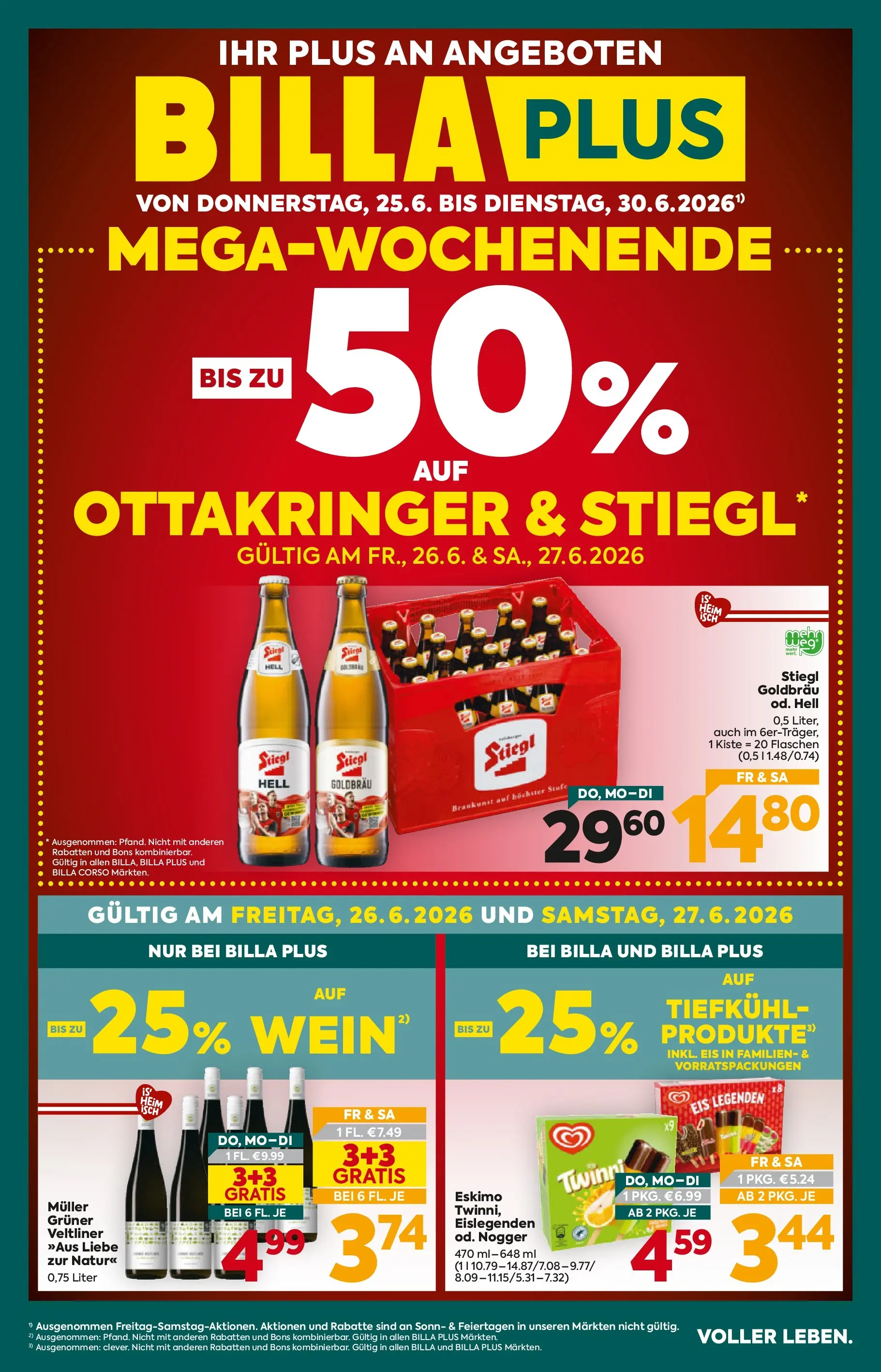 Billa Plus - BILLA PLUS: Flugblatt Steiermark von 24.06.2026 - Aktuelle Angebote | Seite: 1 | Produkte: Eis