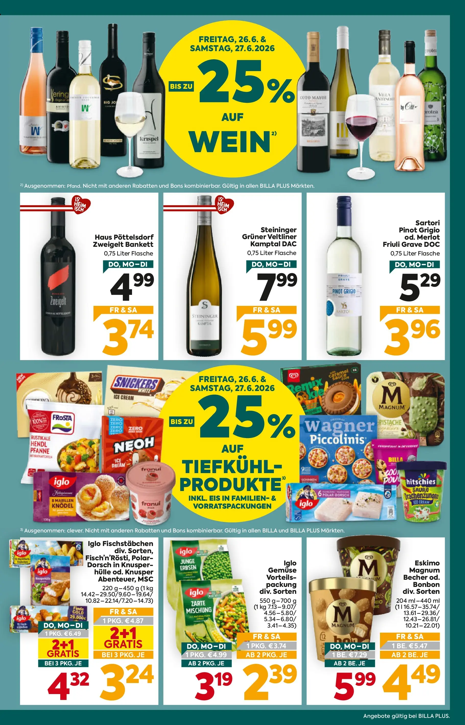 Billa Plus - BILLA PLUS: Flugblatt Steiermark von 24.06.2026 - Aktuelle Angebote | Seite: 3 | Produkte: Gemüse, Erbsen, Hülle, Schinken