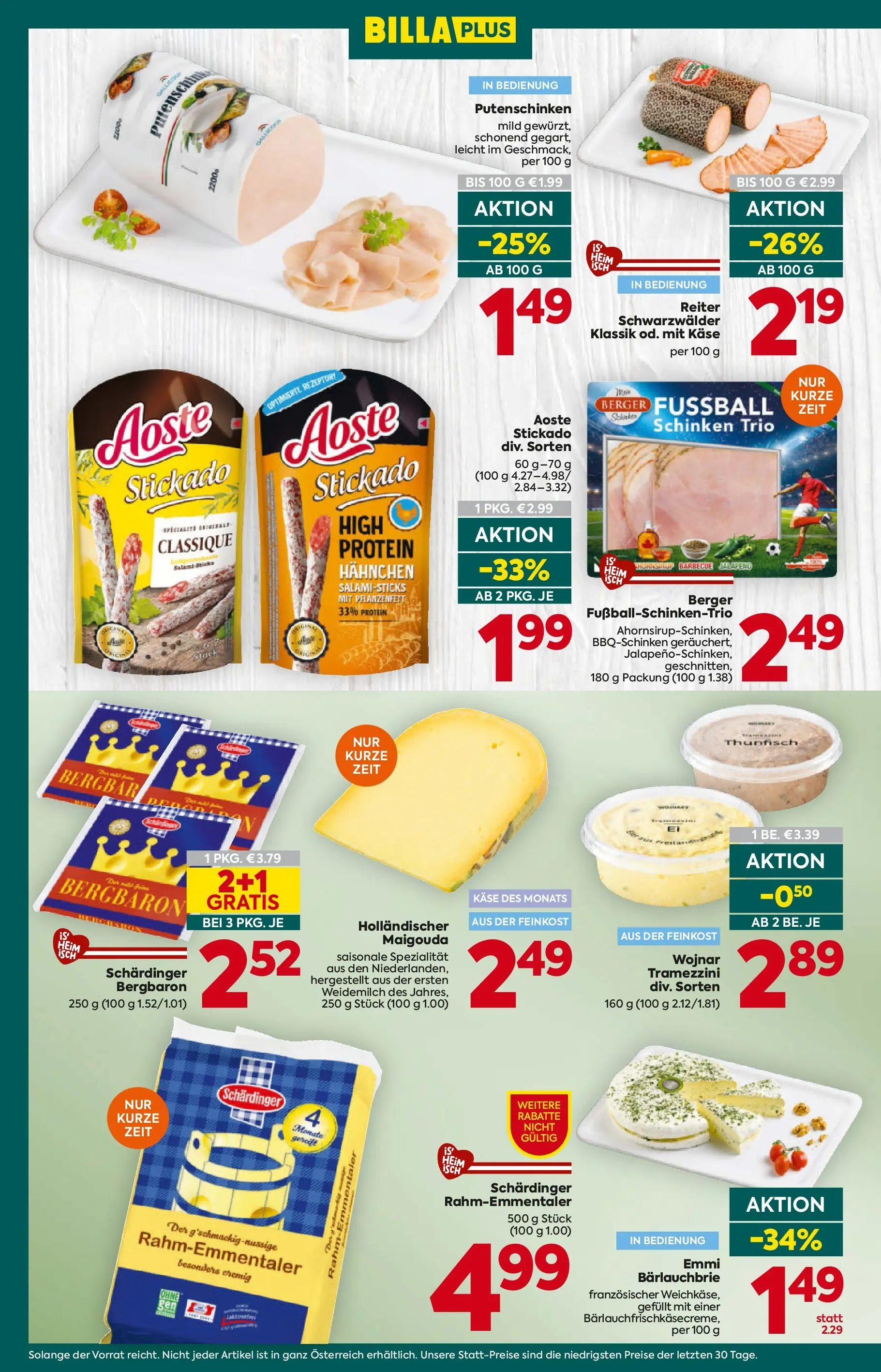 Billa Plus - BILLA PLUS: Flugblatt Steiermark von 24.06.2026 - Aktuelle Angebote | Seite: 10 | Produkte: Käse, Salami, Schinken